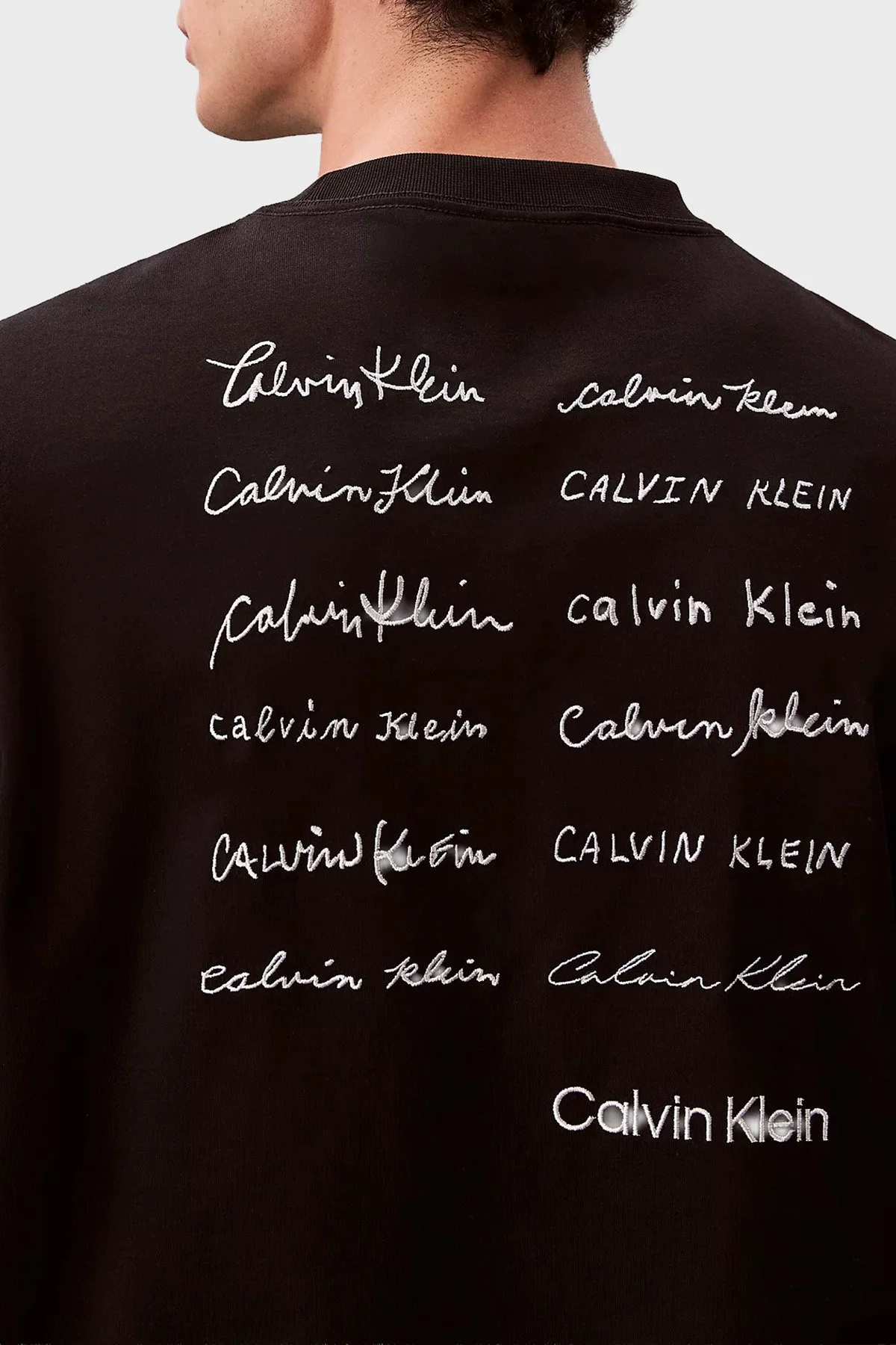 Calvin Klein Pamuklu Grafik Baskılı Regular Fit LV04RE828GUB1 Erkek T Shirt LV04RE828G UB1 SİYAH - 5