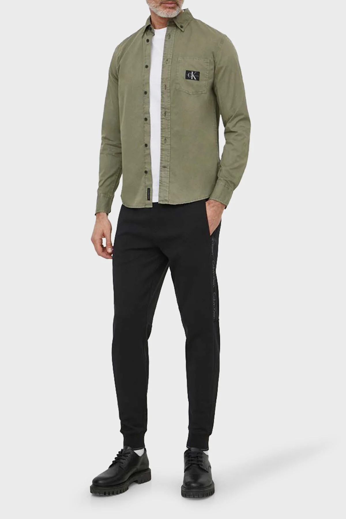 Calvin Klein Pamuklu Jogger Spor K10K112945BEH Erkek Pantolon K10K112945 BEH SİYAH - 1