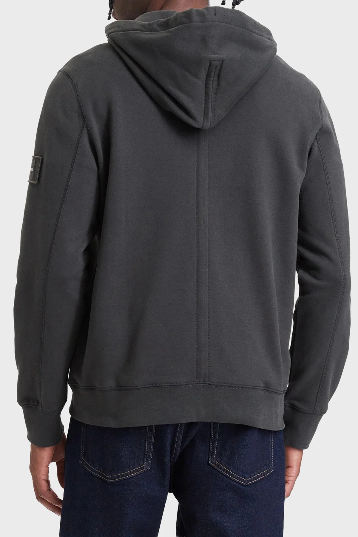 Calvin Klein Pamuklu Kapüşonlu Fermuarlı LV04RJ202G8MN Erkek Sweat LV04RJ202G 8MN Antrasit - 3