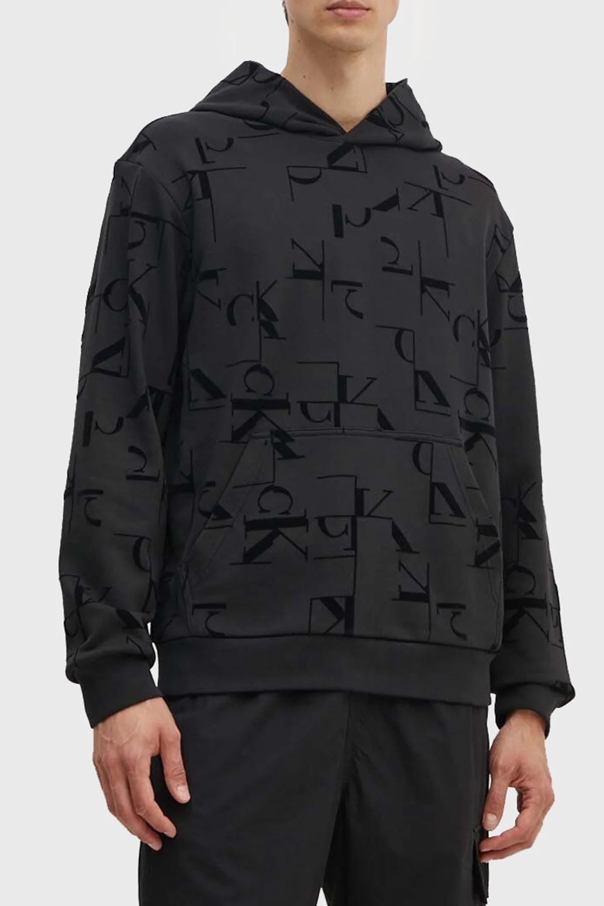 Calvin Klein Pamuklu Kapüşonlu J30J3256420GK Erkek Sweat J30J325642 0GK SİYAH - 6