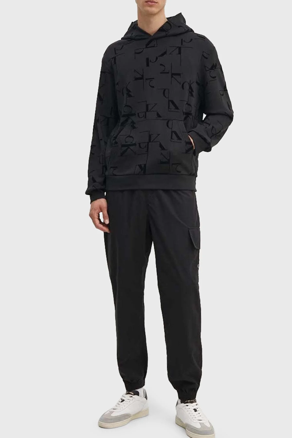Calvin Klein Pamuklu Kapüşonlu J30J3256420GK Erkek Sweat J30J325642 0GK SİYAH - 8