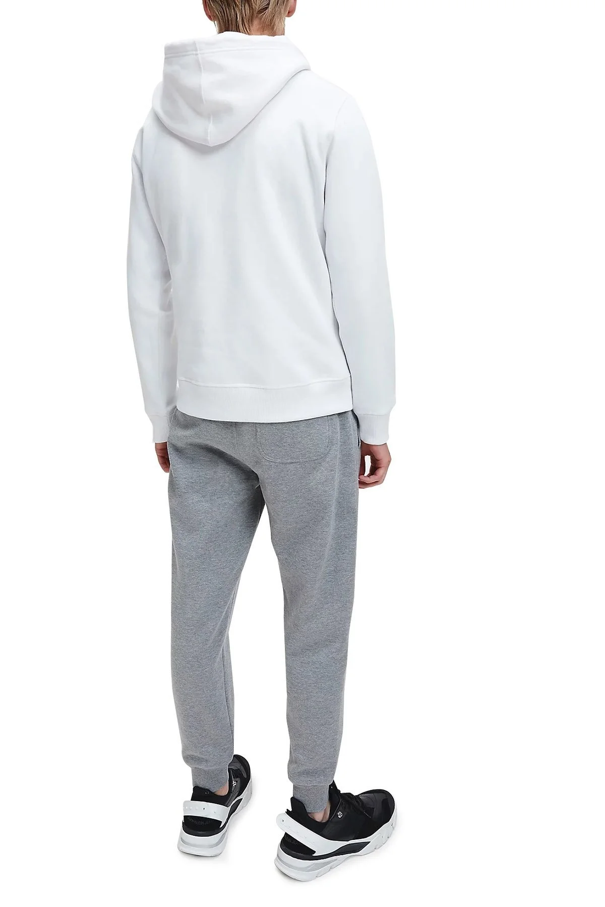 Calvin Klein Pamuklu Kapüşonlu Kanguru Cepli Regular Fit Erkek Sweat J30J315713 YAF BEYAZ - 2