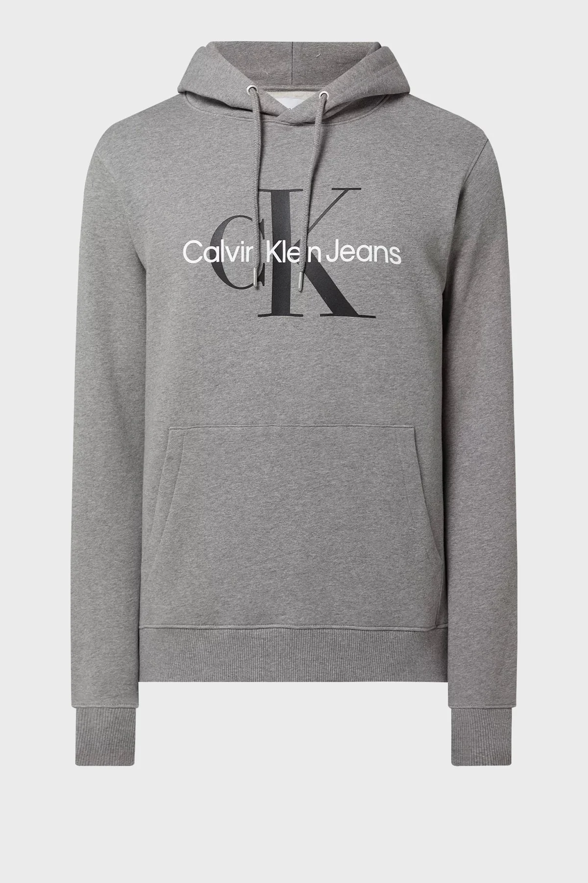 Calvin Klein Pamuklu Kapüşonlu Kanguru Cepli Regular Fit Erkek Sweat J30J320934 P2D GRİ - 5