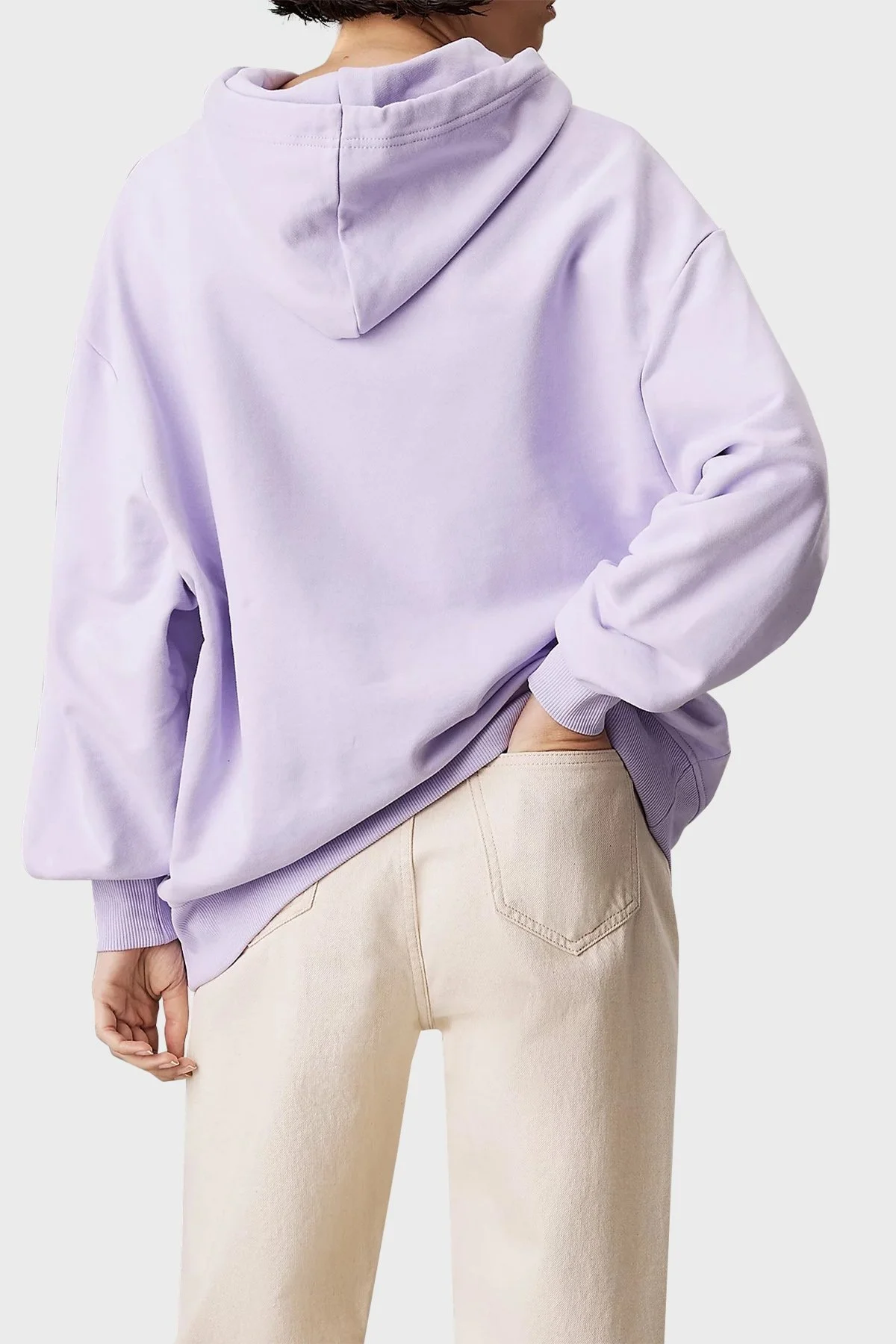 Calvin Klein Pamuklu Kapüşonlu Oversize J20J224063VFR Bayan Sweat J20J224063 VFR LİLA - 2