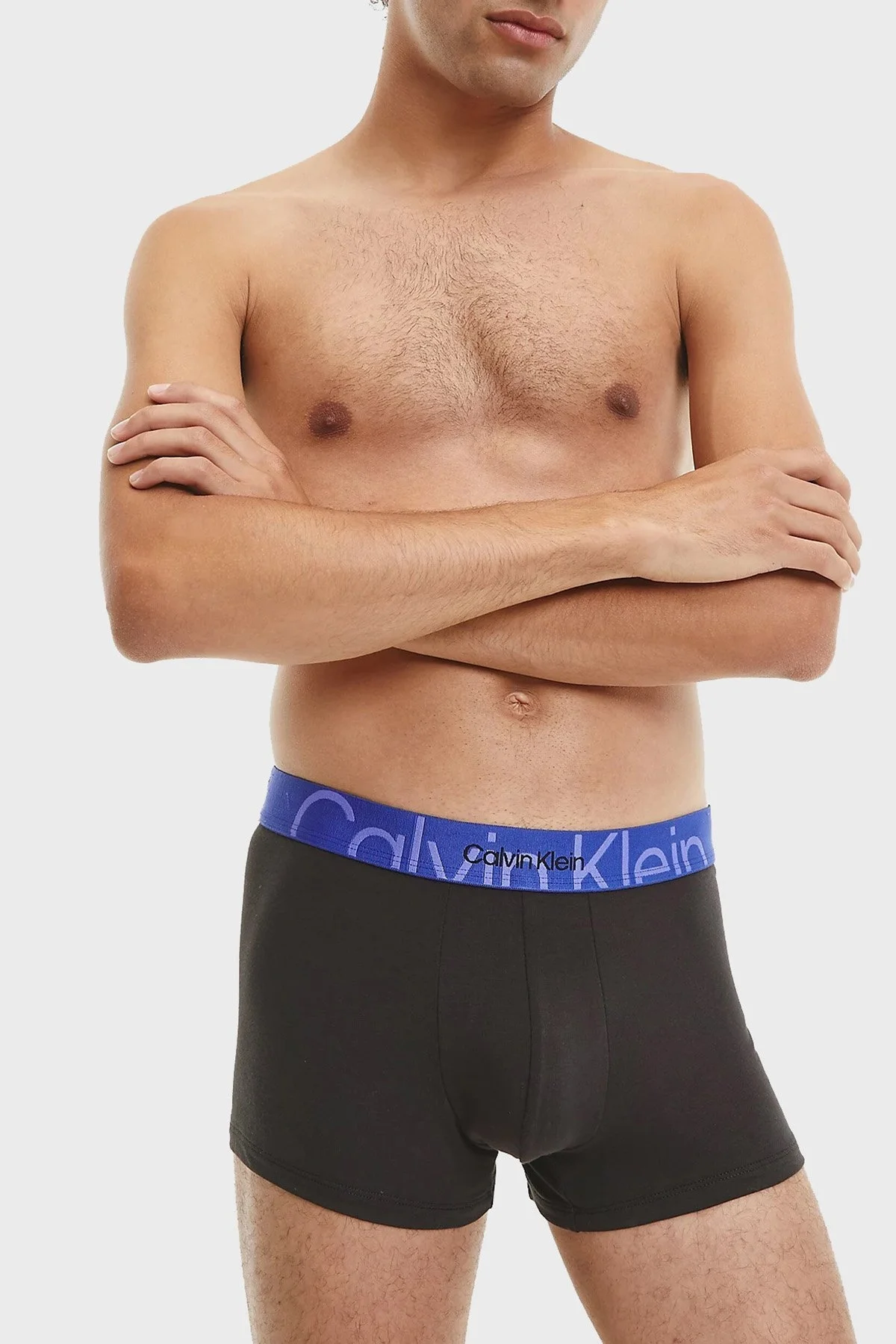 Calvin Klein Pamuklu Konforlu Esnek Erkek Boxer 000NB3302A 5L9 SİYAH-SAKS - 2
