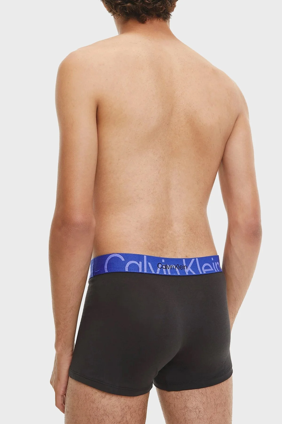 Calvin Klein Pamuklu Konforlu Esnek Erkek Boxer 000NB3302A 5L9 SİYAH-SAKS - 3