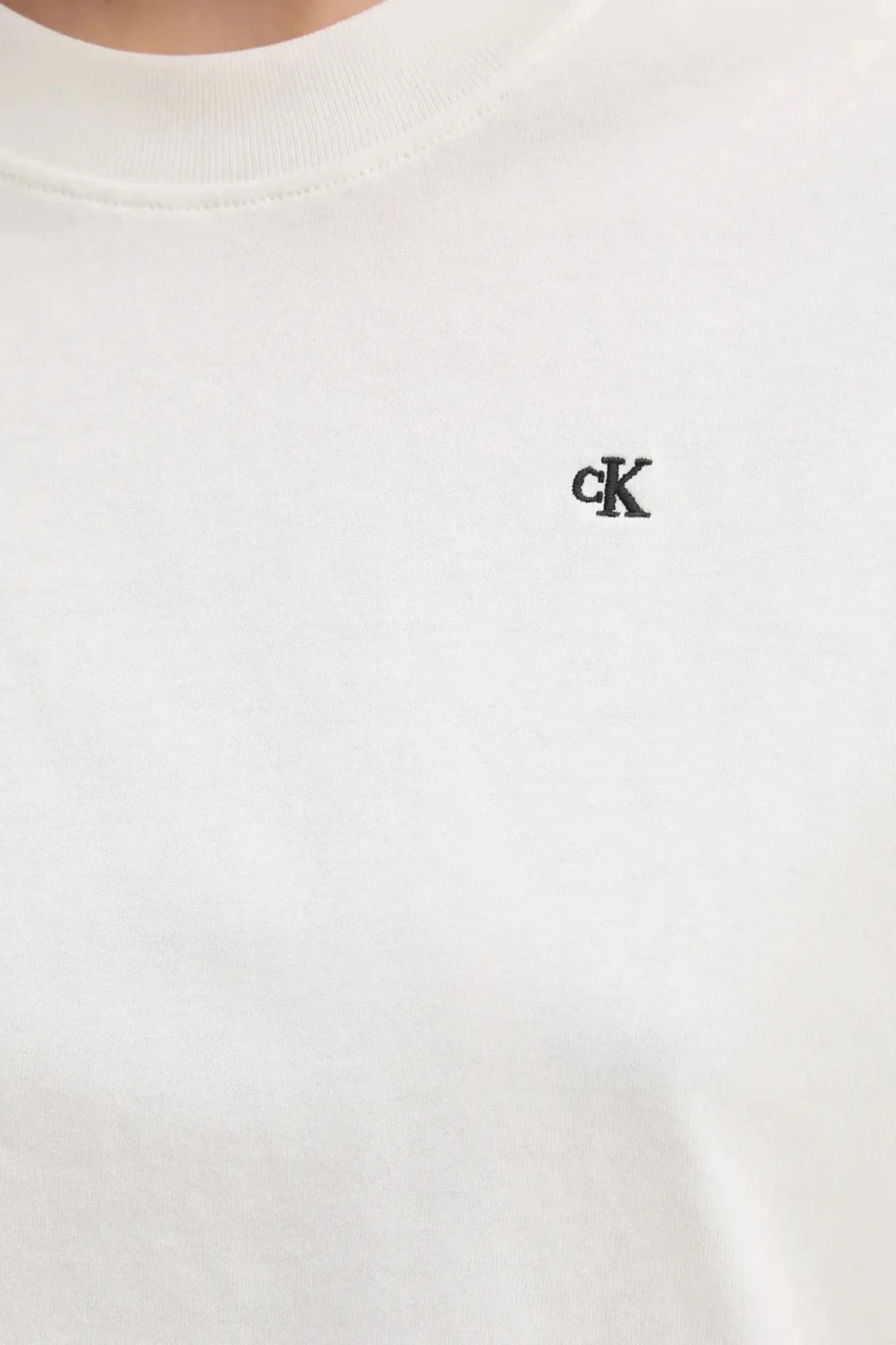 Calvin Klein Pamuklu Logo Baskılı Regular Fit Bisiklet Yaka J20J225238YAS Bayan T Shirt J20J225238 YAS EKRU - 10