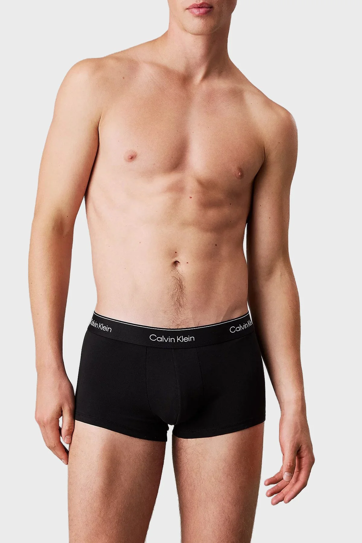Calvin Klein Pamuklu Logolu 3 Pack LV00NB4389W8O Erkek Boxer LV00NB4389 W8O Siyah-buz mavi-mavi - 1