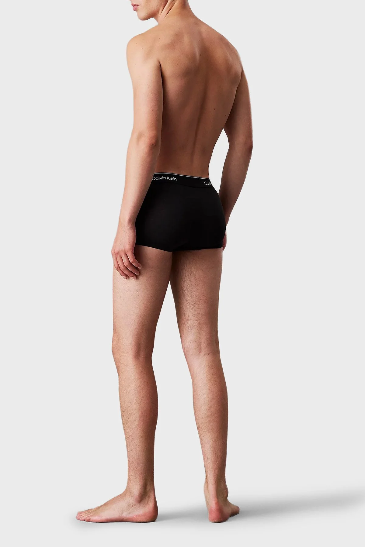 Calvin Klein Pamuklu Logolu 3 Pack LV00NB4389W8O Erkek Boxer LV00NB4389 W8O Siyah-buz mavi-mavi - 3