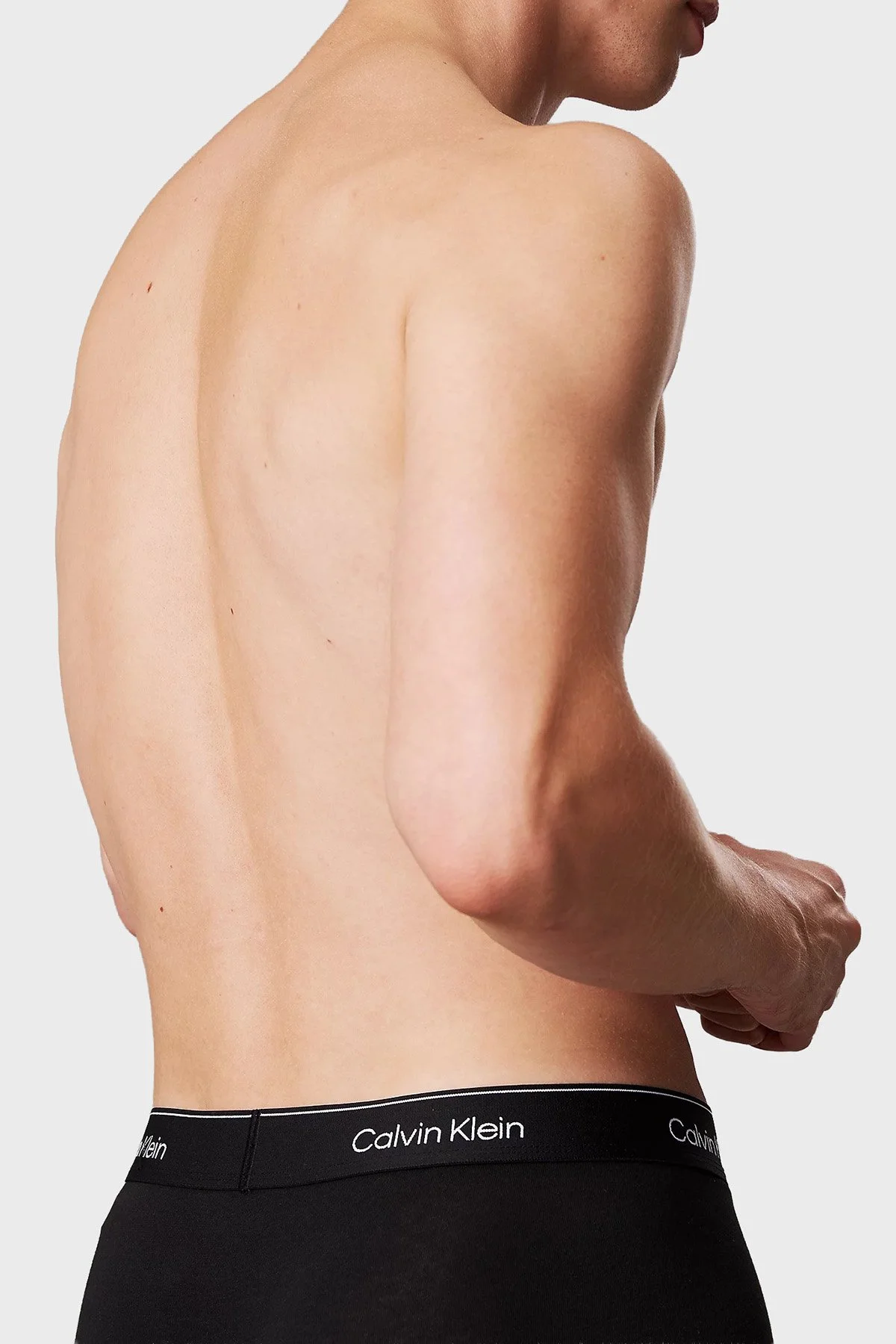 Calvin Klein Pamuklu Logolu 3 Pack LV00NB4389W8O Erkek Boxer LV00NB4389 W8O Siyah-buz mavi-mavi - 4