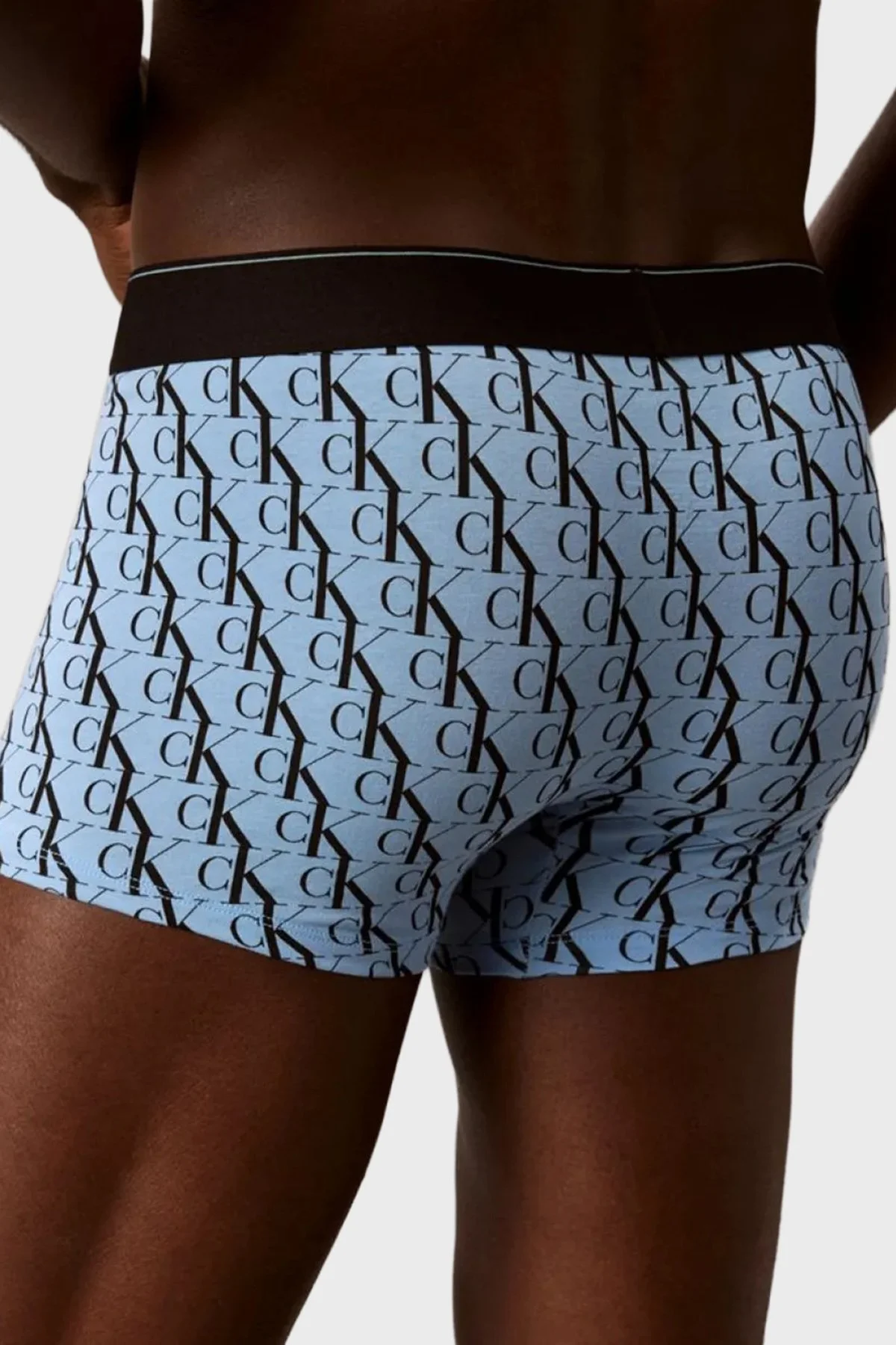 Calvin Klein Pamuklu Logolu 3 Pack LV00NB447253Q Erkek Boxer LV00NB4472 53Q Siyah-Beyaz-Mavi - 3