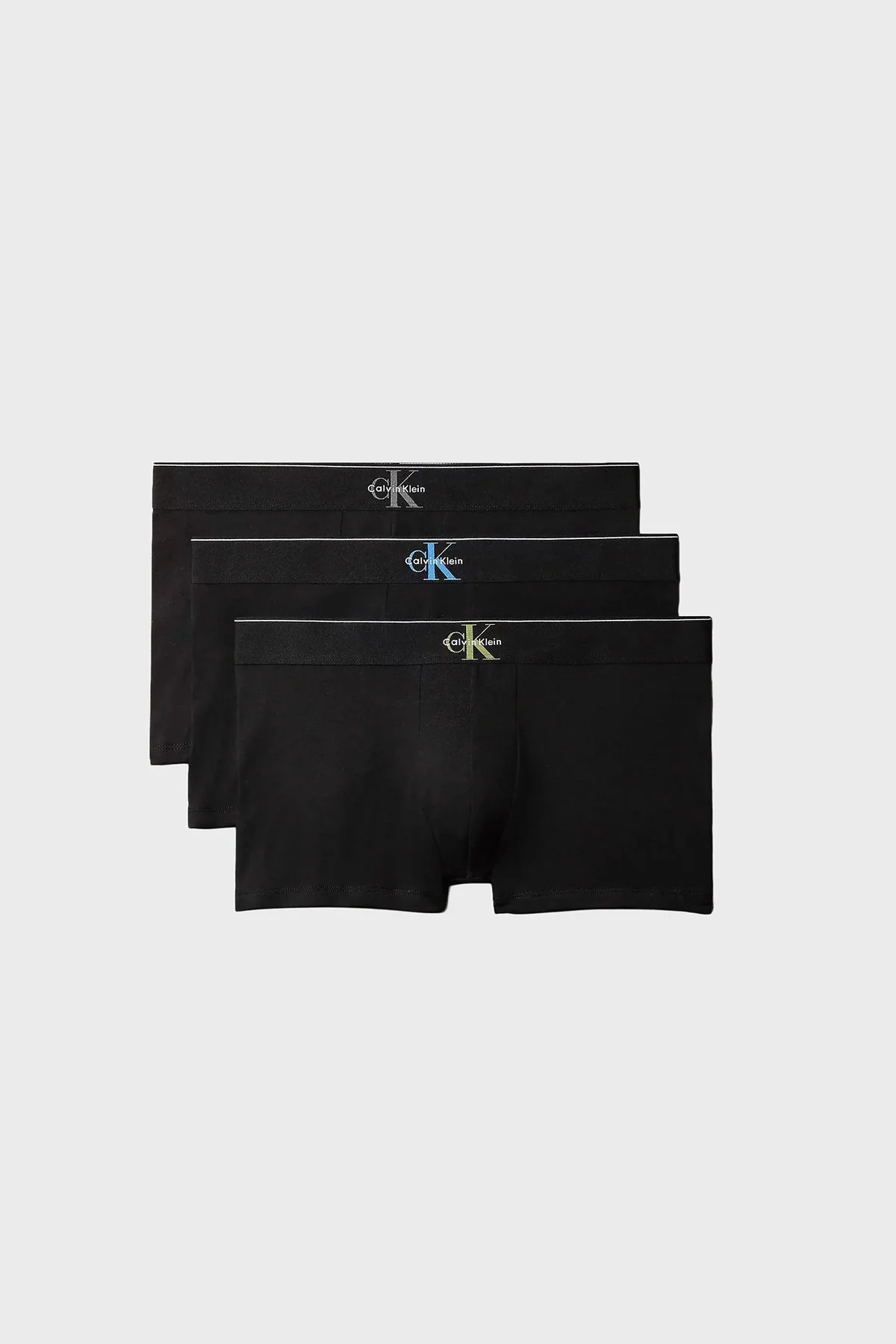 Calvin Klein Pamuklu Logolu 3 Pack LV00NB4472GUV Erkek Boxer LV00NB4472 GUV Siyah - 1