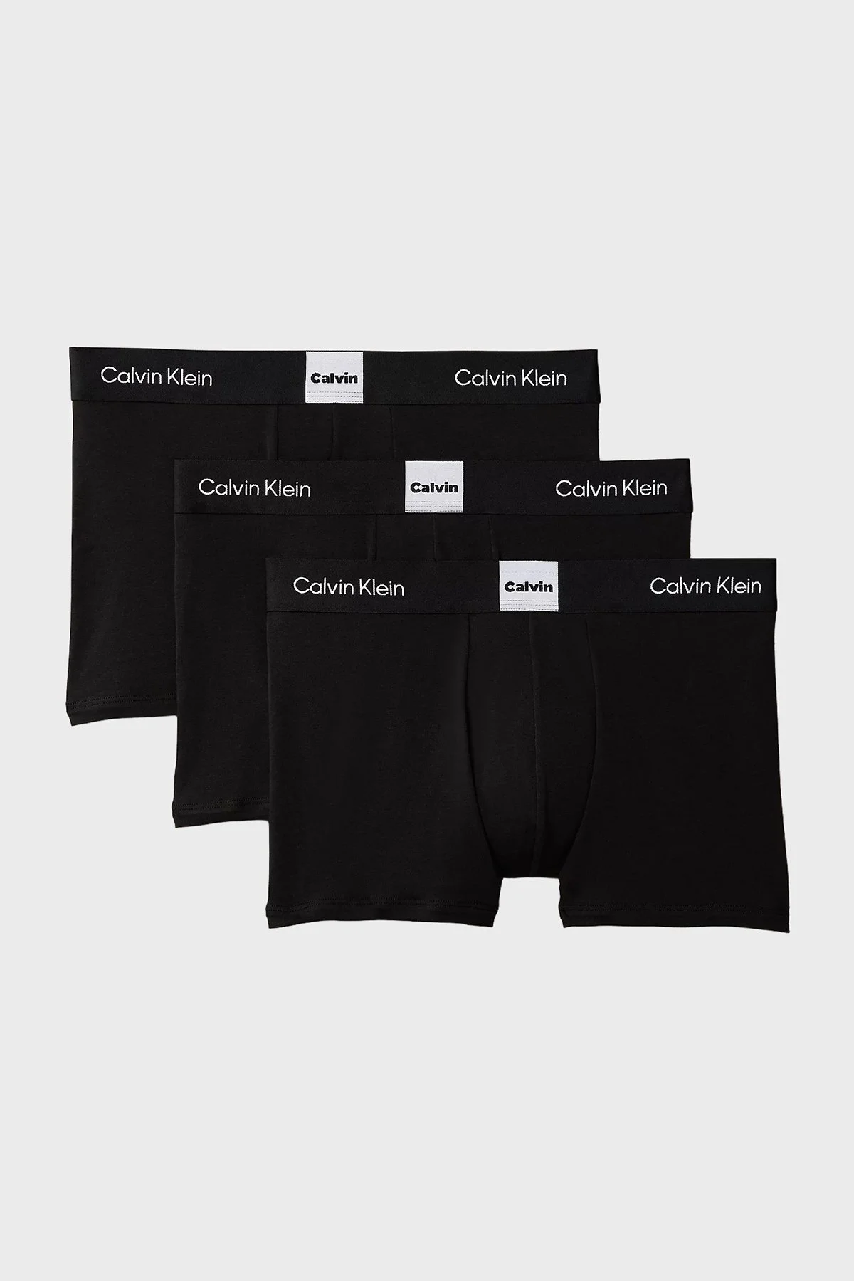 Calvin Klein Pamuklu Logolu 3 Pack LV00NB4476UB1 Erkek Boxer LV00NB4476 UB1 SİYAH - 1