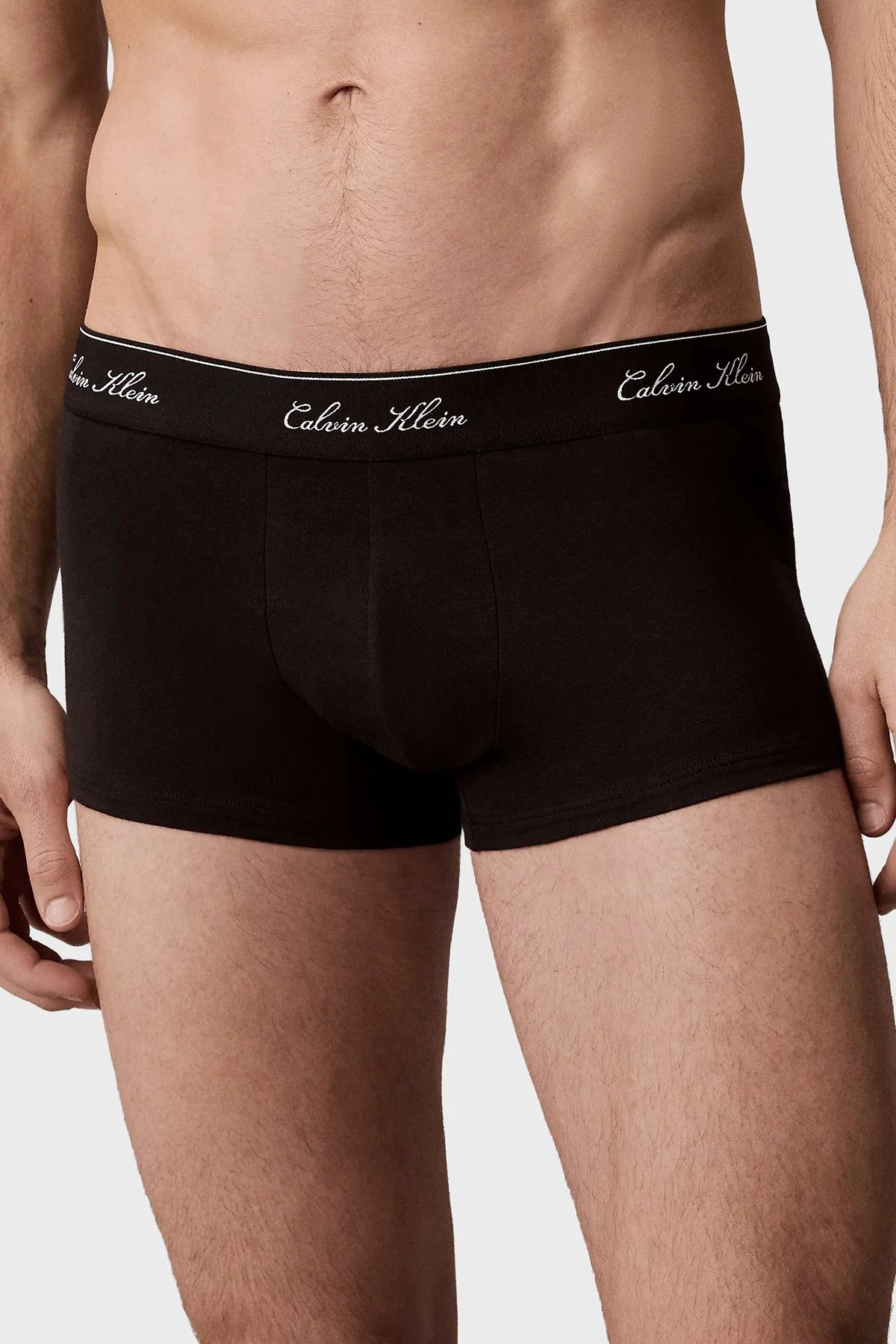 Calvin Klein Pamuklu Logolu 3 Pack LV00NB46074KJ Erkek Boxer LV00NB4607 4KJ Siyah - 4