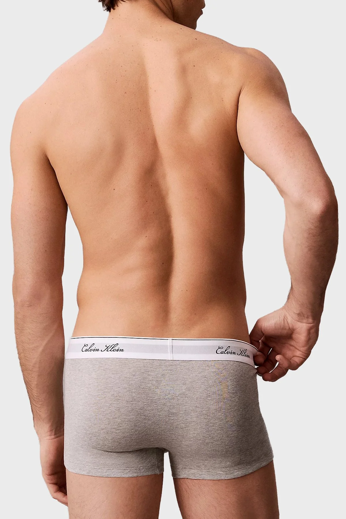 Calvin Klein Pamuklu Logolu 3 Pack LV00NB46074KJ Erkek Boxer LV00NB4607 4KJ Siyah-gri-lacivert - 5