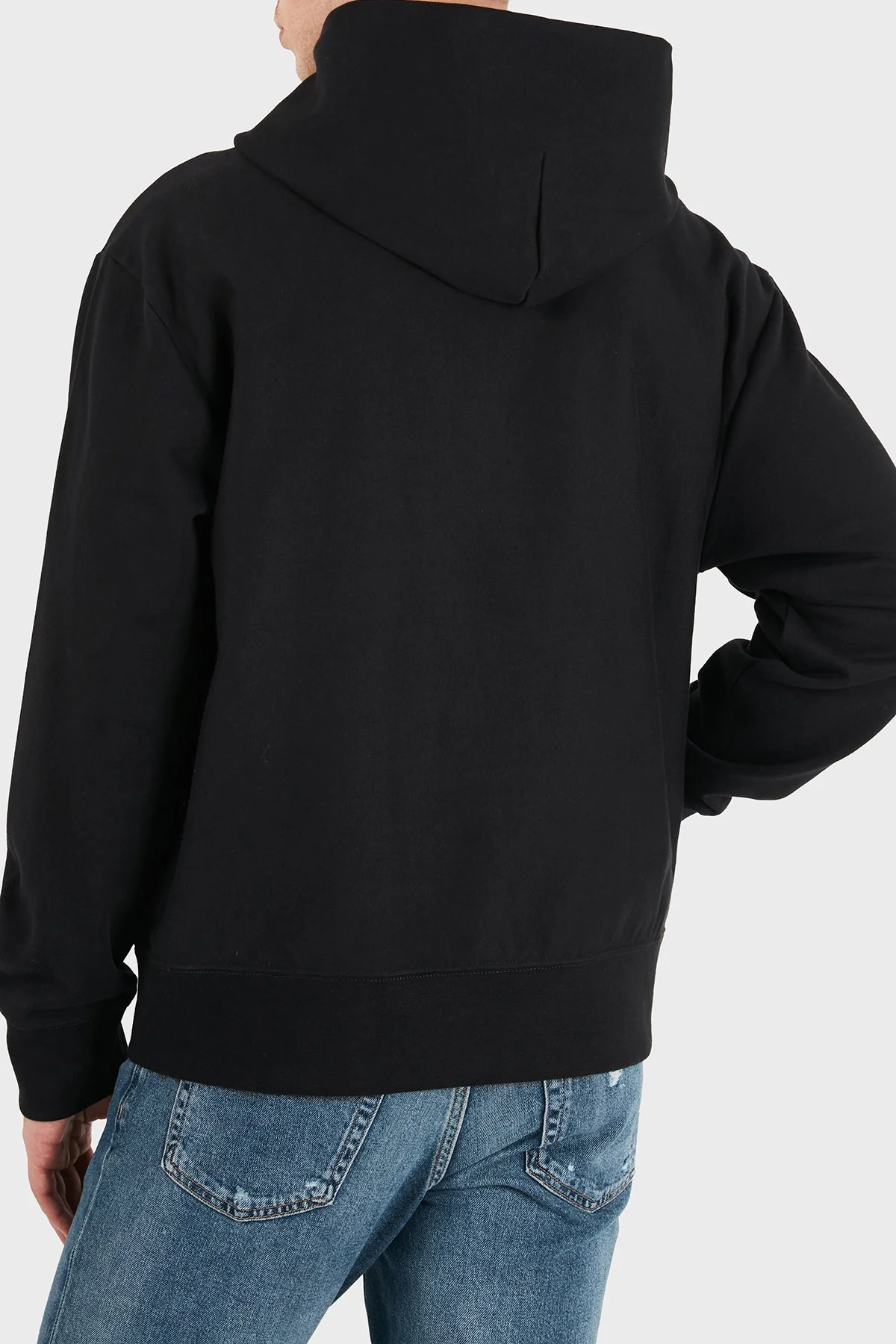 Calvin Klein Pamuklu Logolu Kapüşonlu Yaka LV04RG258GUB1 Erkek Sweat LV04RG258G UB1 Siyah - 3
