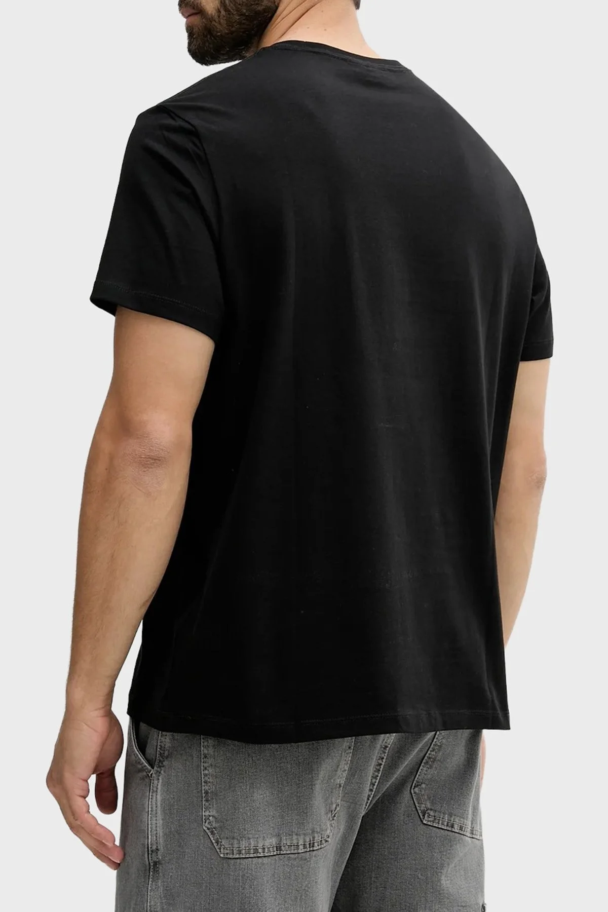 Calvin Klein Pamuklu Loose Fit Bisiklet Yaka Logolu LV04RB862GUB1 Erkek T Shirt LV04RB862G UB1 SİYAH - 2