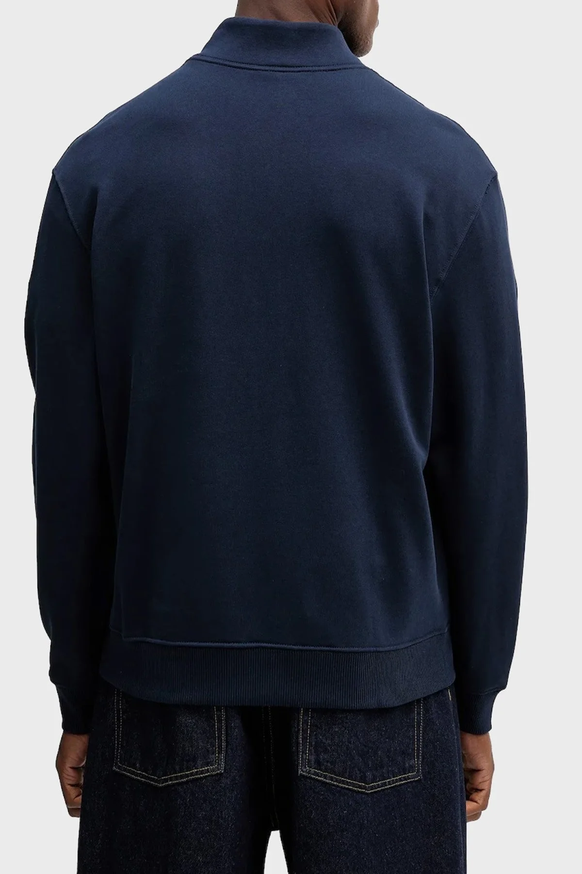 Calvin Klein Pamuklu Loose Fit Yarım Fermuarlı Dik Yaka LV04RD244GCEF Erkek Sweat LV04RD244G CEF LACİVERT - 3