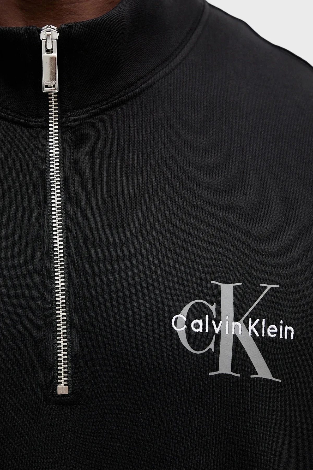 Calvin Klein Pamuklu Loose Fit Yarım Fermuarlı Dik Yaka LV04RD244GUB1 Erkek Sweat LV04RD244G UB1 SİYAH - 5