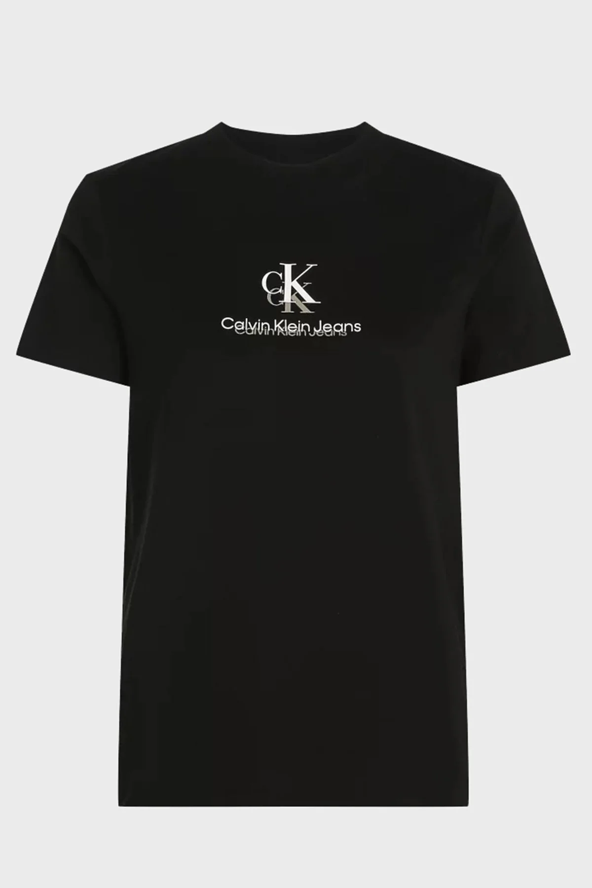 Calvin Klein Pamuklu Monogram Logo Baskılı Regular Fit Bisiklet Yaka J20J225545BEH Bayan T Shirt J20J225545 BEH SİYAH - 5