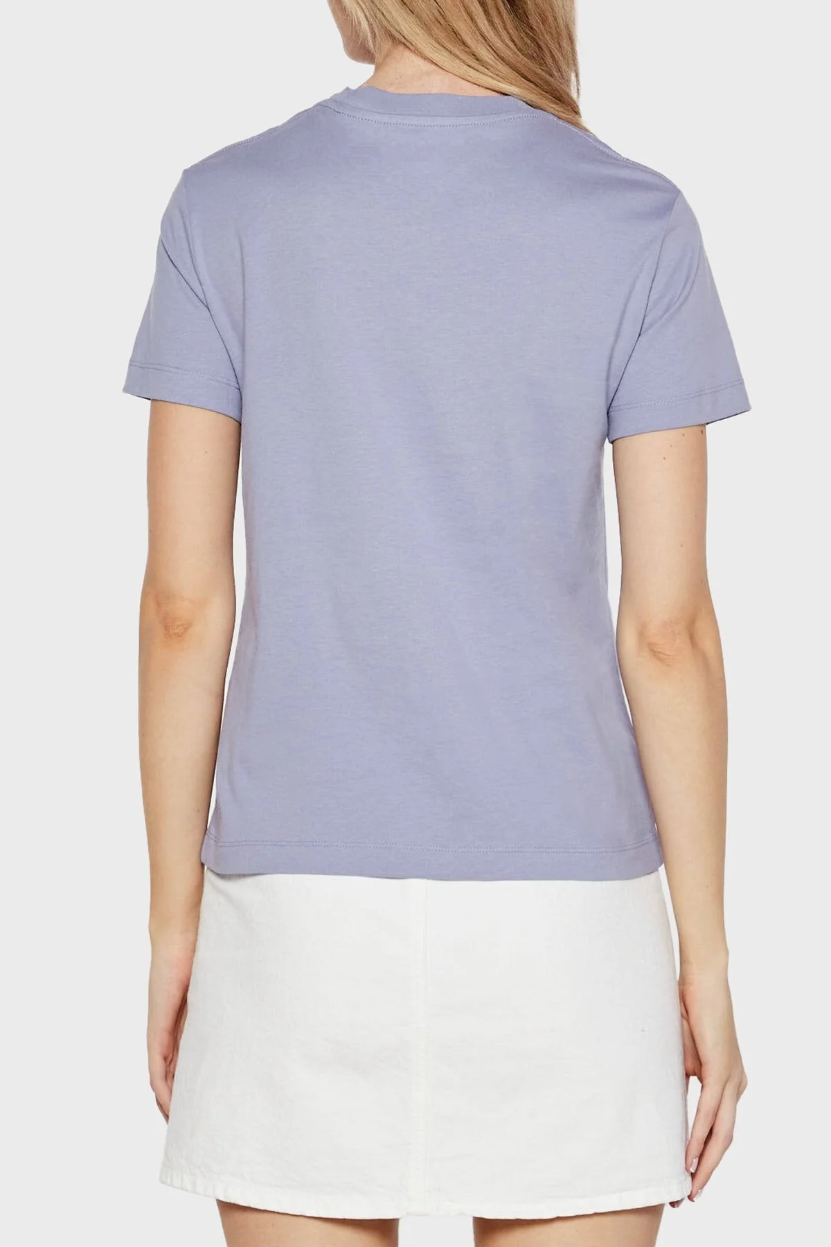 Calvin Klein Pamuklu Monogram Logo Baskılı Regular Fit Bisiklet Yaka J20J225545VFV Bayan T Shirt J20J225545 VFV LİLA - 2