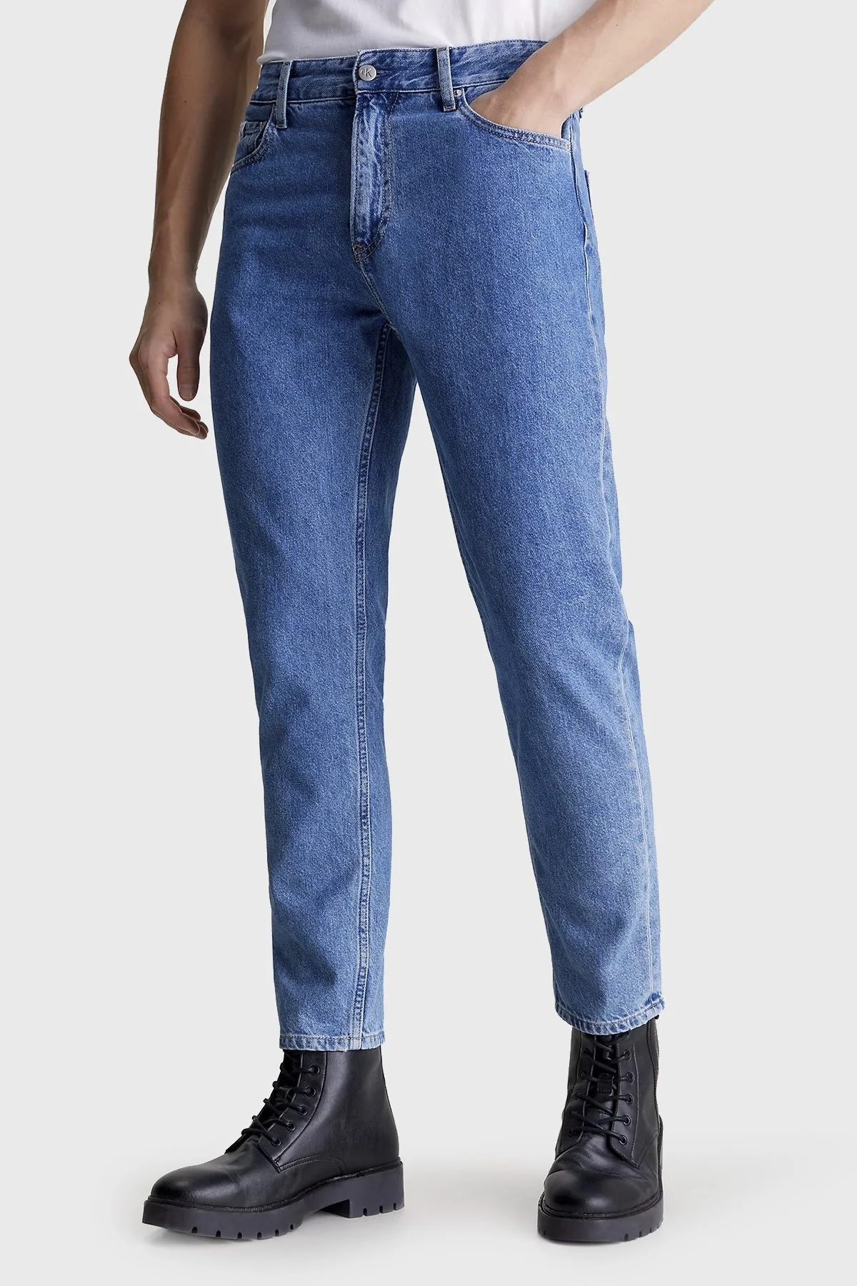 Calvin Klein Pamuklu Normal Bel Dad Jeans J30J3248411A4 Erkek Kot Pantolon J30J324841 1A4 MAVİ - 1