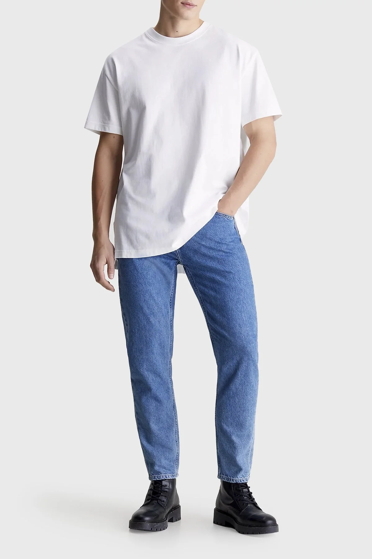 Calvin Klein Pamuklu Normal Bel Dad Jeans J30J3248411A4 Erkek Kot Pantolon J30J324841 1A4 MAVİ - 3