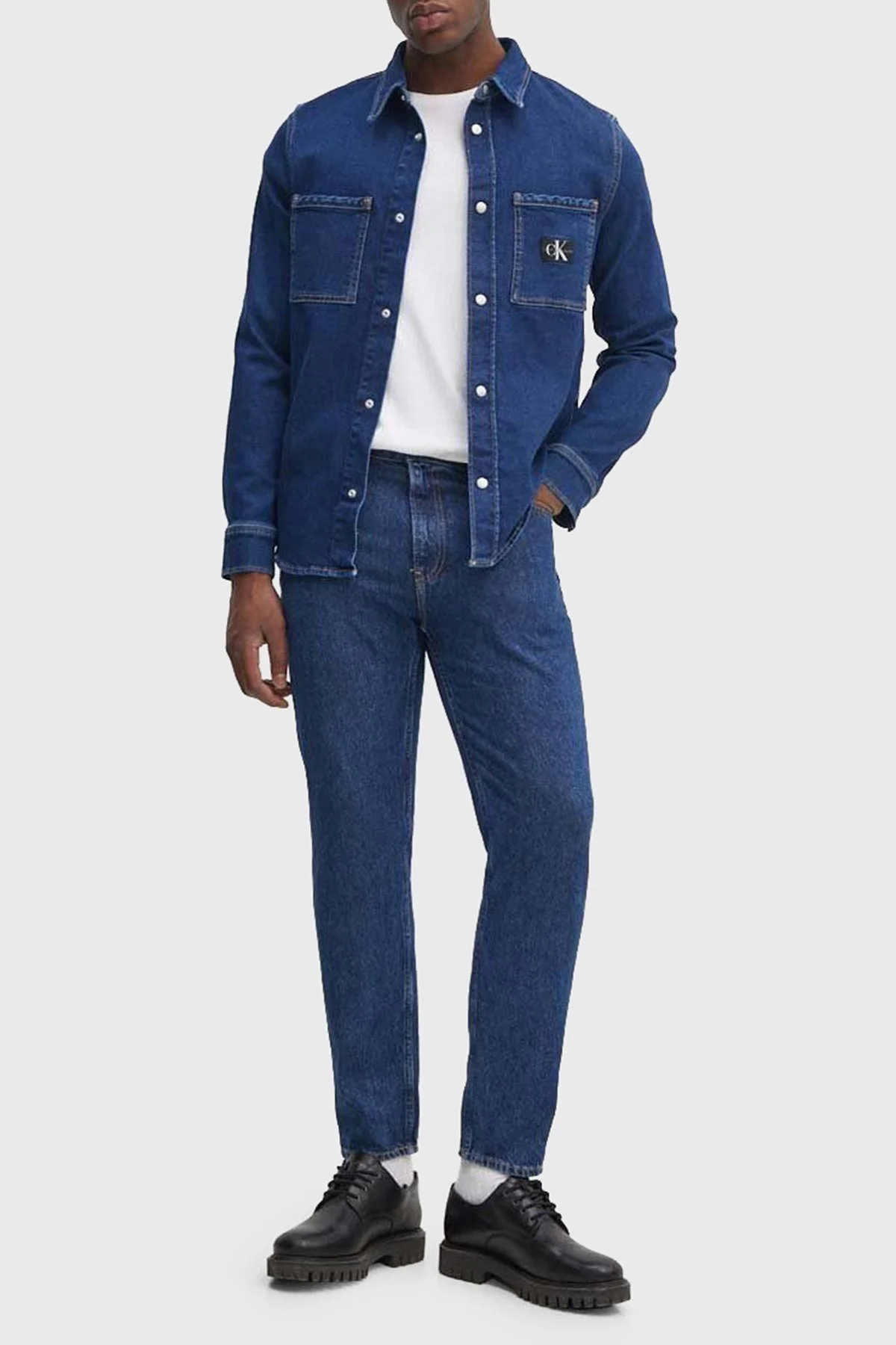 Calvin Klein Pamuklu Normal Bel Dad Jeans J30J3258831BJ Erkek Kot Pantolon J30J325883 1BJ LACİVERT - 3