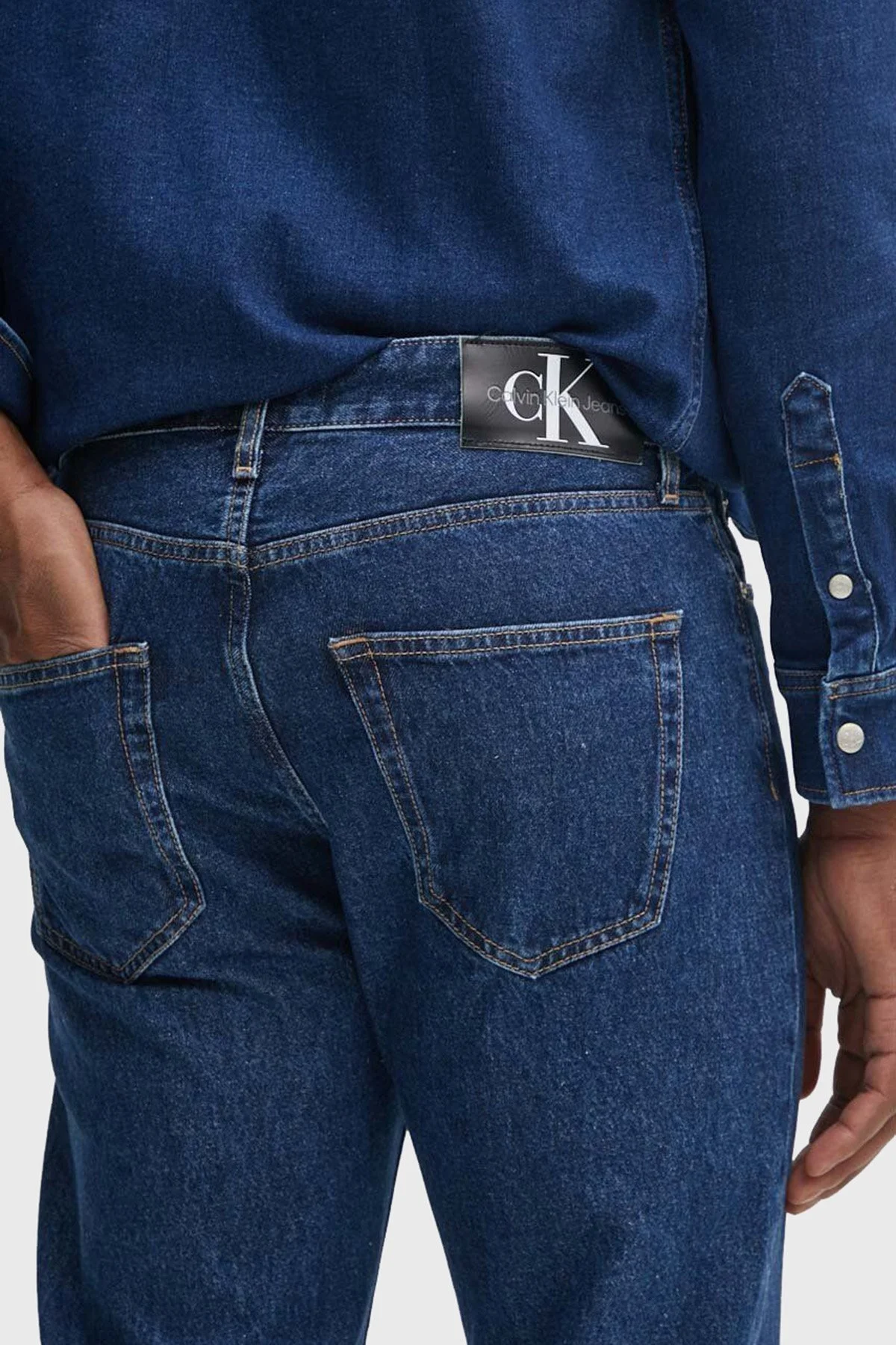 Calvin Klein Pamuklu Normal Bel Dad Jeans J30J3258831BJ Erkek Kot Pantolon J30J325883 1BJ LACİVERT - 4