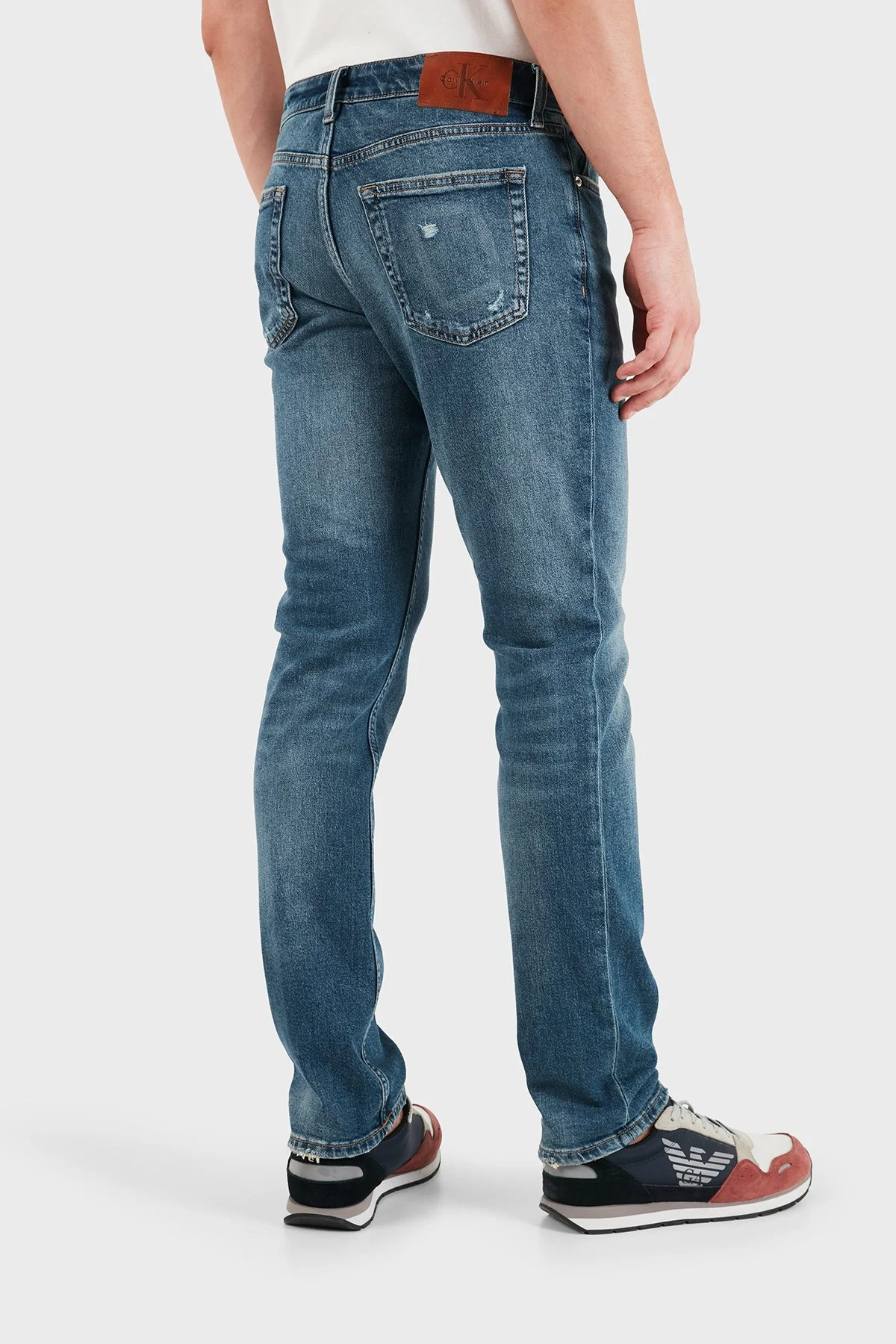 Calvin Klein Pamuklu Normal Bel Düz Paça Jeans LV04RG776GVXZ Erkek Kot Pantolon LV04RG776G VXZ Mavi - 3