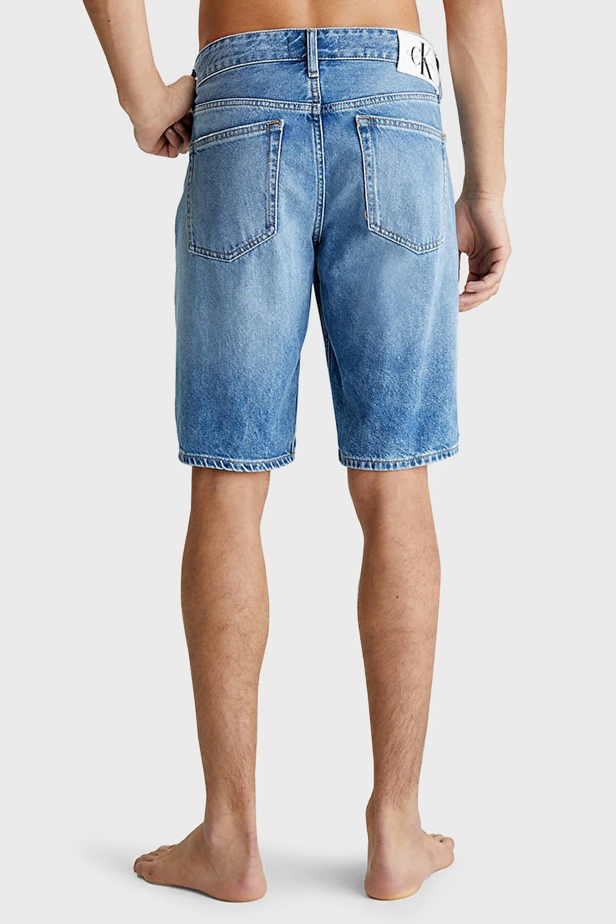 Calvin Klein Pamuklu Normal Bel Regular Fit Denim Erkek Short J30J322791 1AA MAVİ - 3