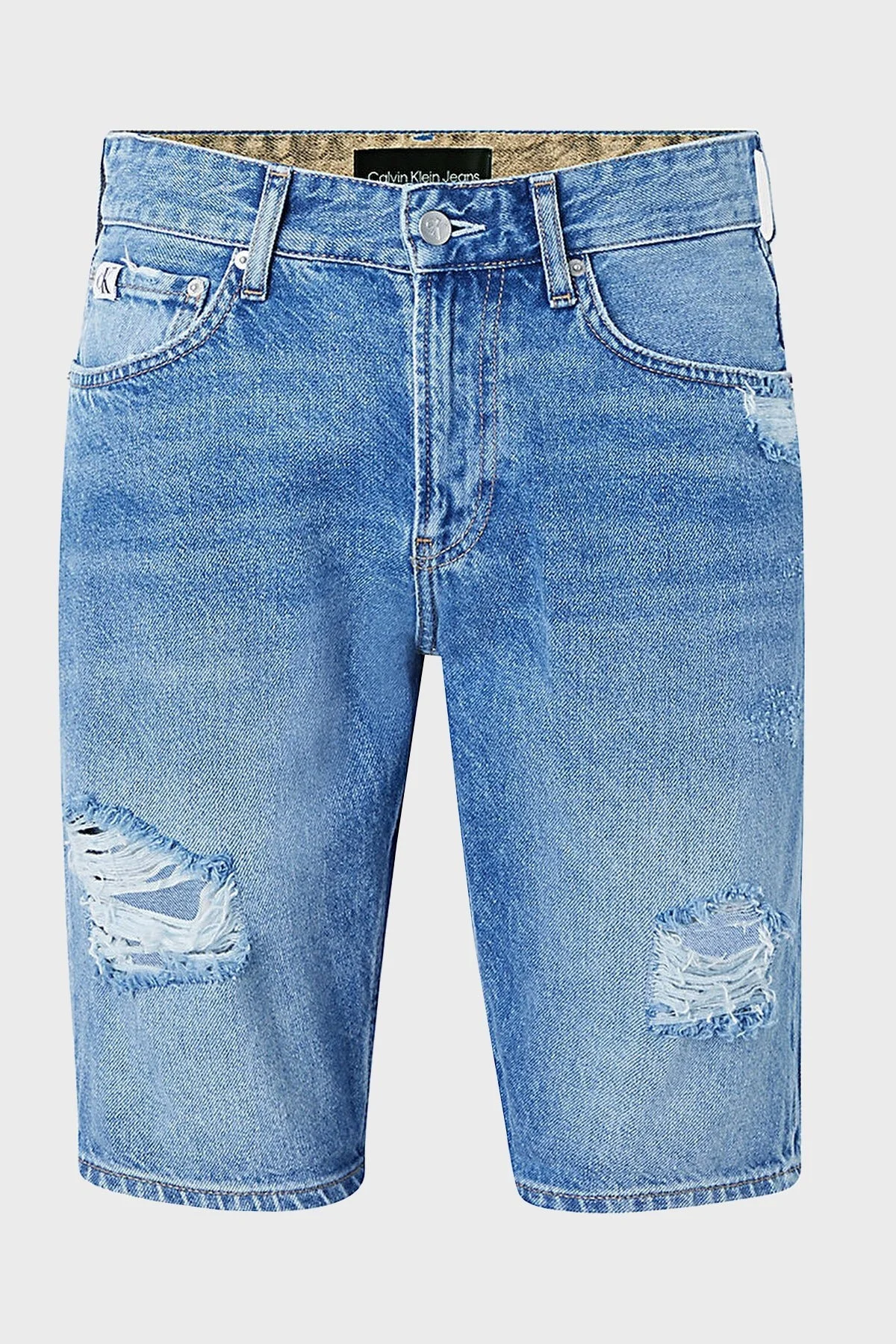 Calvin Klein Pamuklu Normal Bel Regular Fit Denim Erkek Short J30J322791 1AA MAVİ - 5