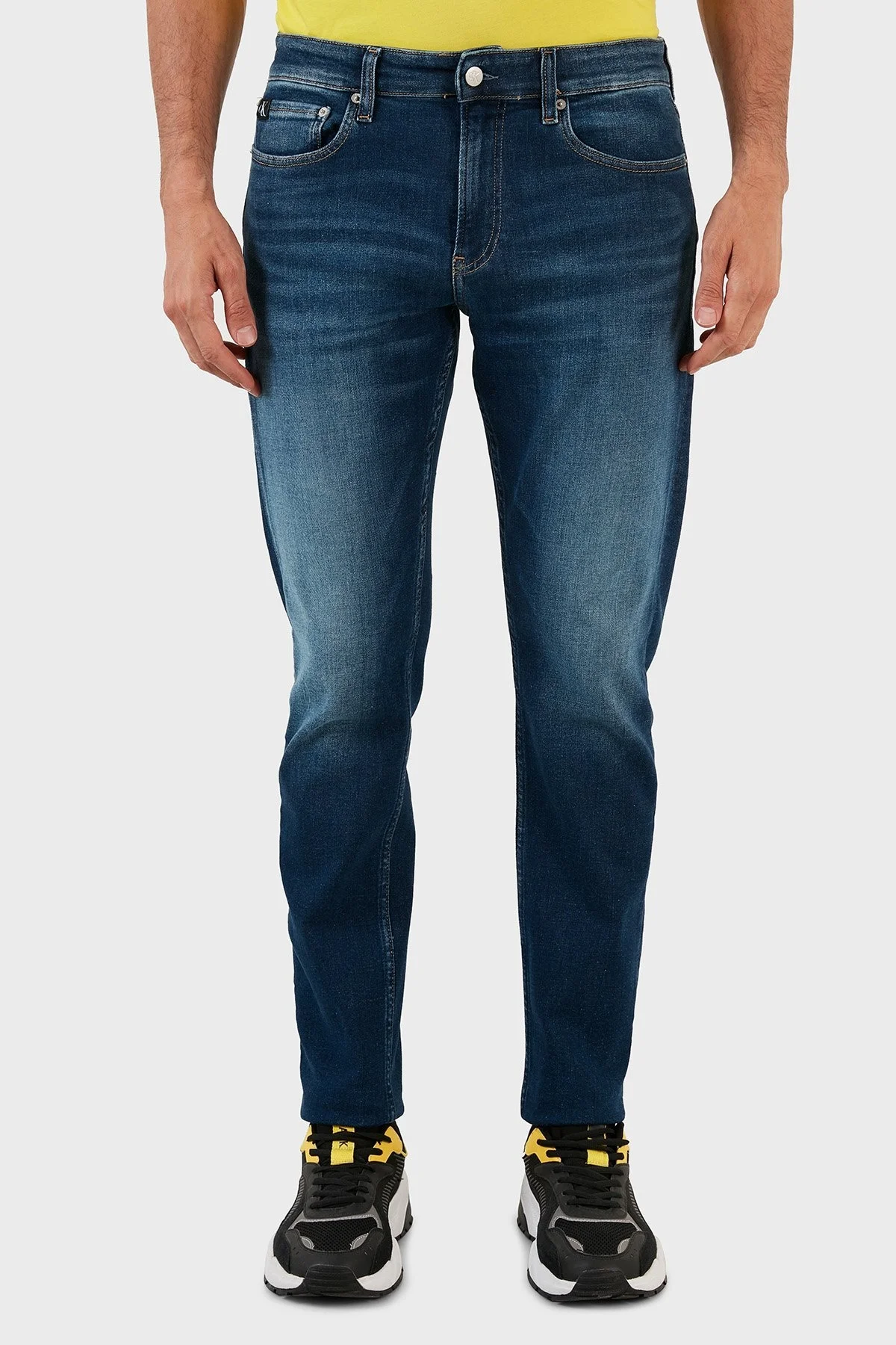 Calvin Klein Pamuklu Normal Bel Slim Fit Dar Paça Jeans Erkek Kot Pantolon J30J321462 1BJ LACİVERT - 2