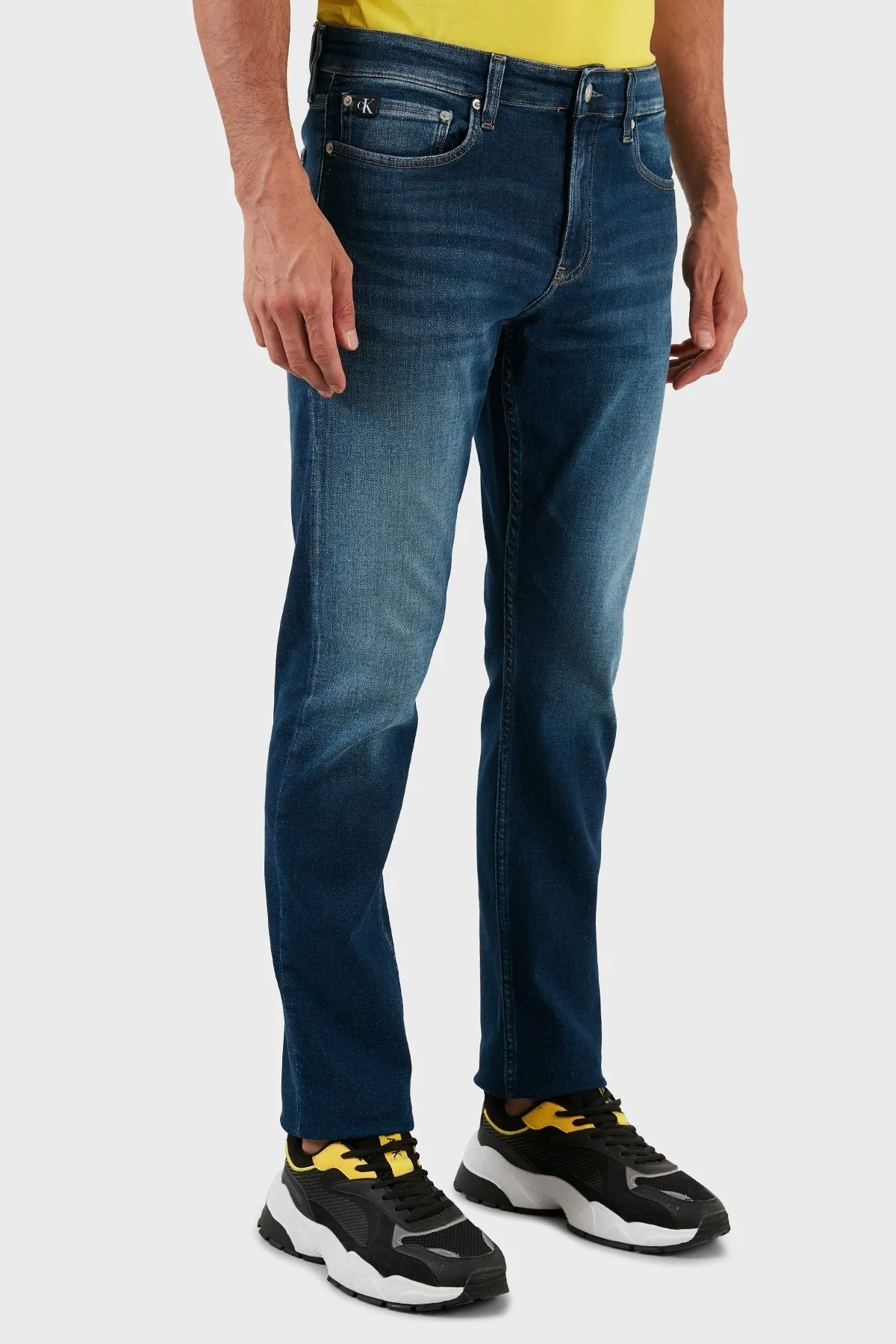 Calvin Klein Pamuklu Normal Bel Slim Fit Dar Paça Jeans Erkek Kot Pantolon J30J321462 1BJ LACİVERT - 4