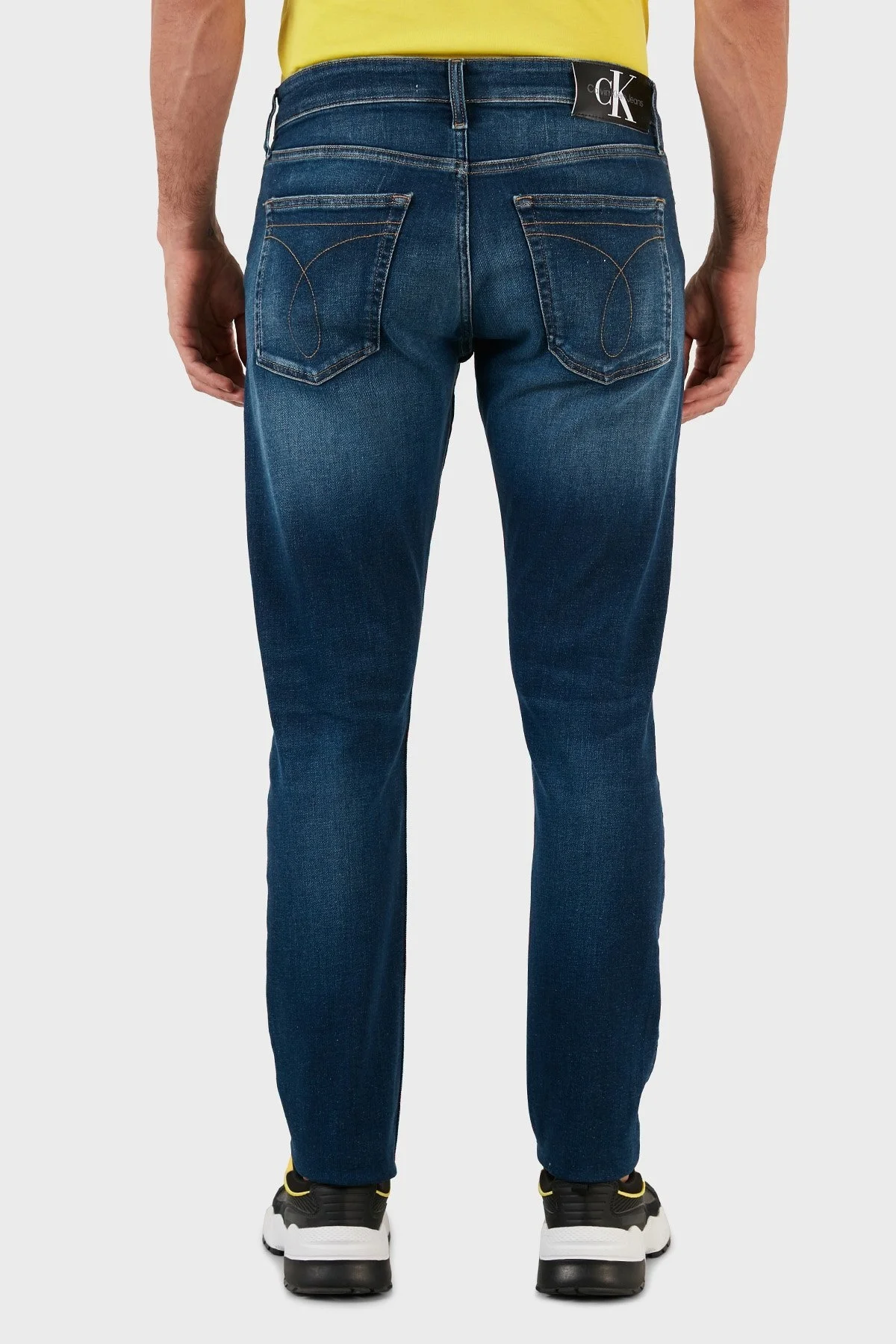 Calvin Klein Pamuklu Normal Bel Slim Fit Dar Paça Jeans Erkek Kot Pantolon J30J321462 1BJ LACİVERT - 5