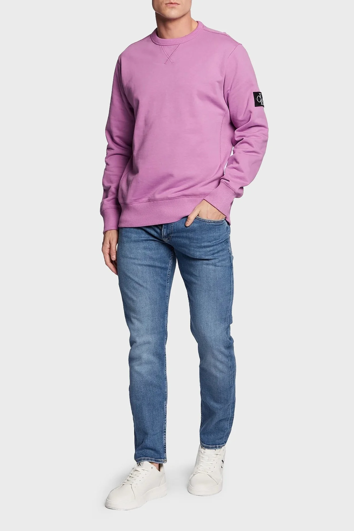 Calvin Klein Pamuklu Normal Bel Slim Fit Dar Paça Jeans J30J3224371A4 Erkek Kot Pantolon J30J322437 1A4 MAVİ - 2