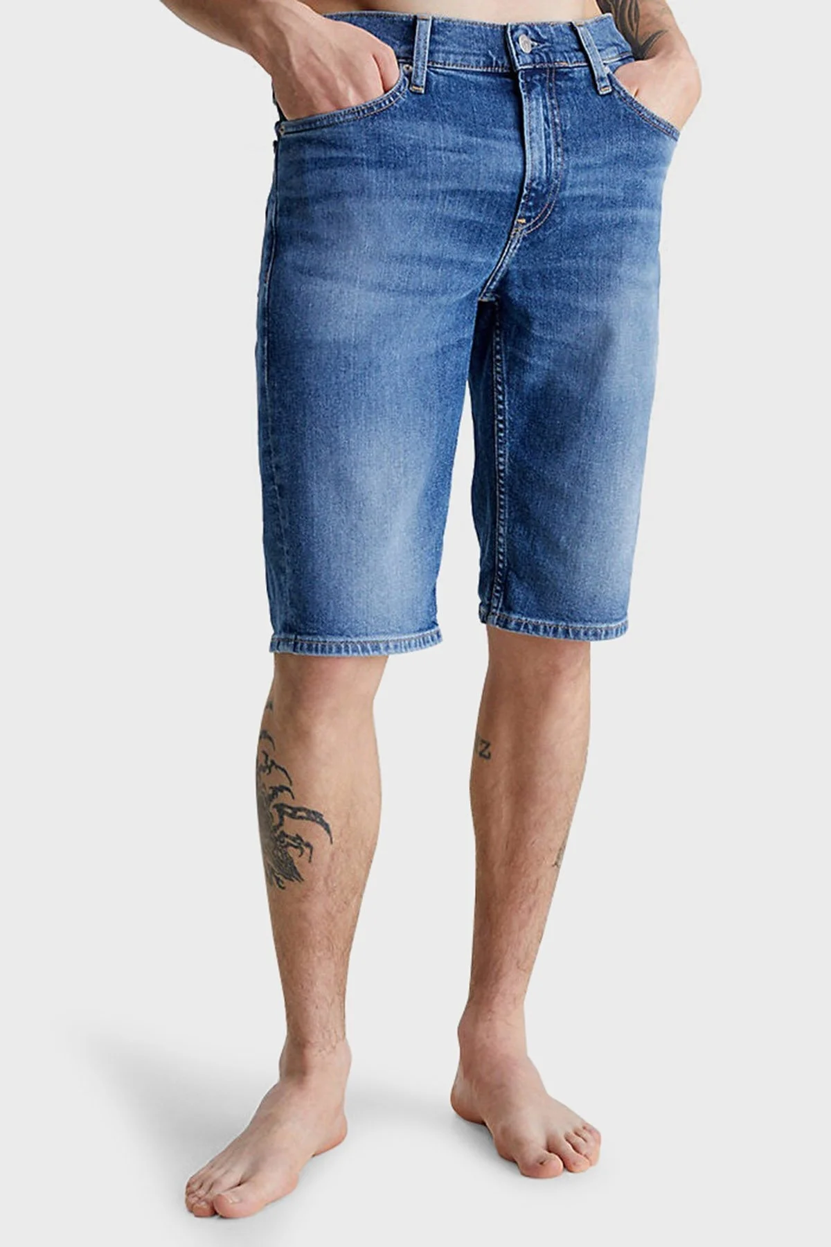 Calvin Klein Pamuklu Normal Bel Slim Fit Denim Erkek Short J30J322784 1A4 MAVİ - 1