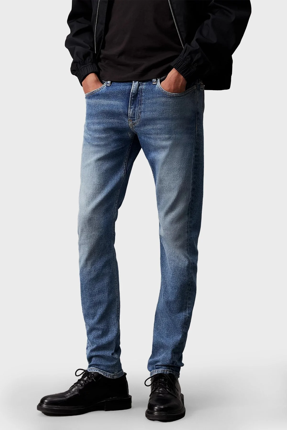 Calvin Klein Pamuklu Normal Bel Slim Tapered Jeans J30J3248441AA Erkek Kot Pantolon J30J324844 1AA MAVİ - 1