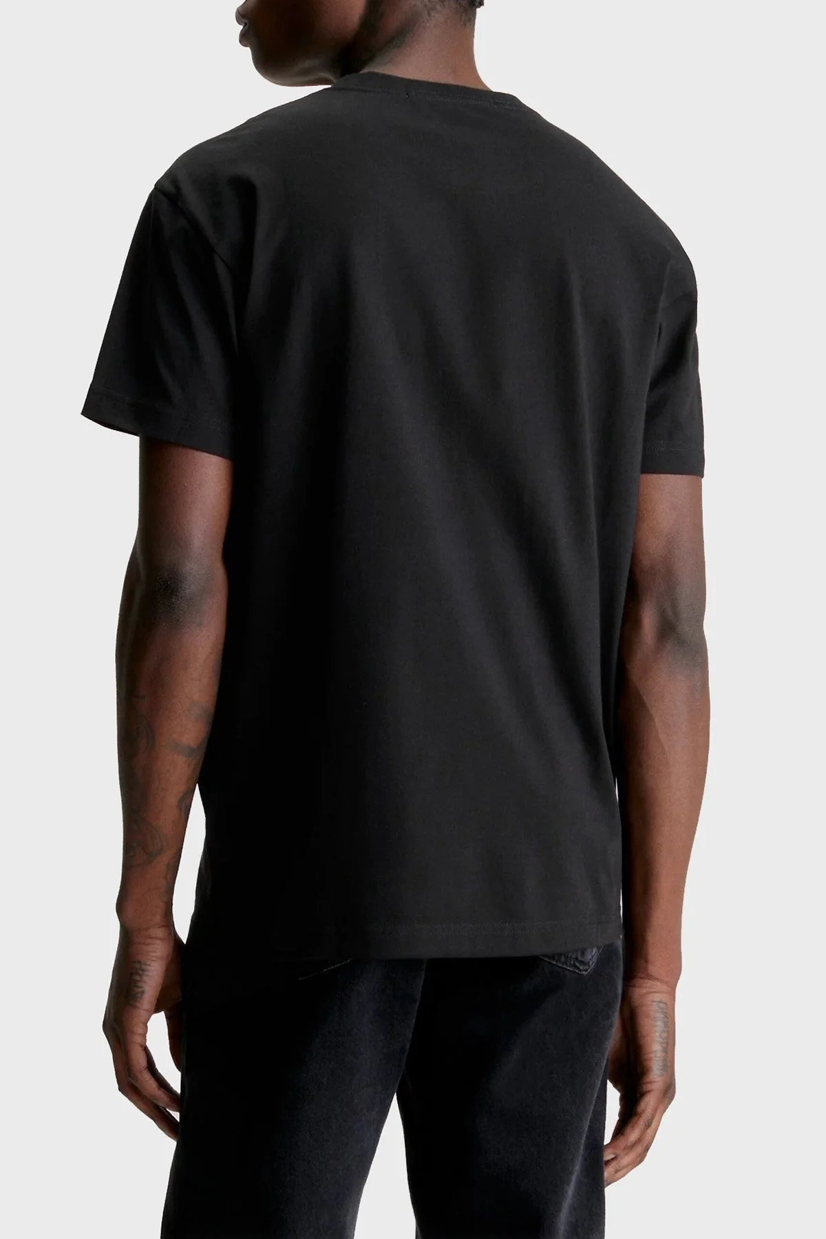 Calvin Klein Pamuklu Oversize Fit Bisiklet Yaka J30J324018BEH Erkek T Shirt J30J324018 BEH SİYAH - 2