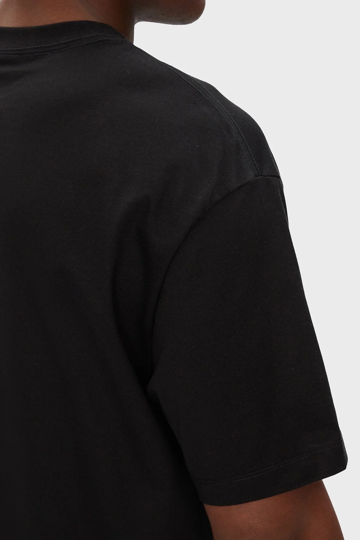 Calvin Klein Pamuklu Oversize Fit Bisiklet Yaka Logolu LV04RB295GUB1 Erkek T Shirt LV04RB295G UB1 SİYAH - 5
