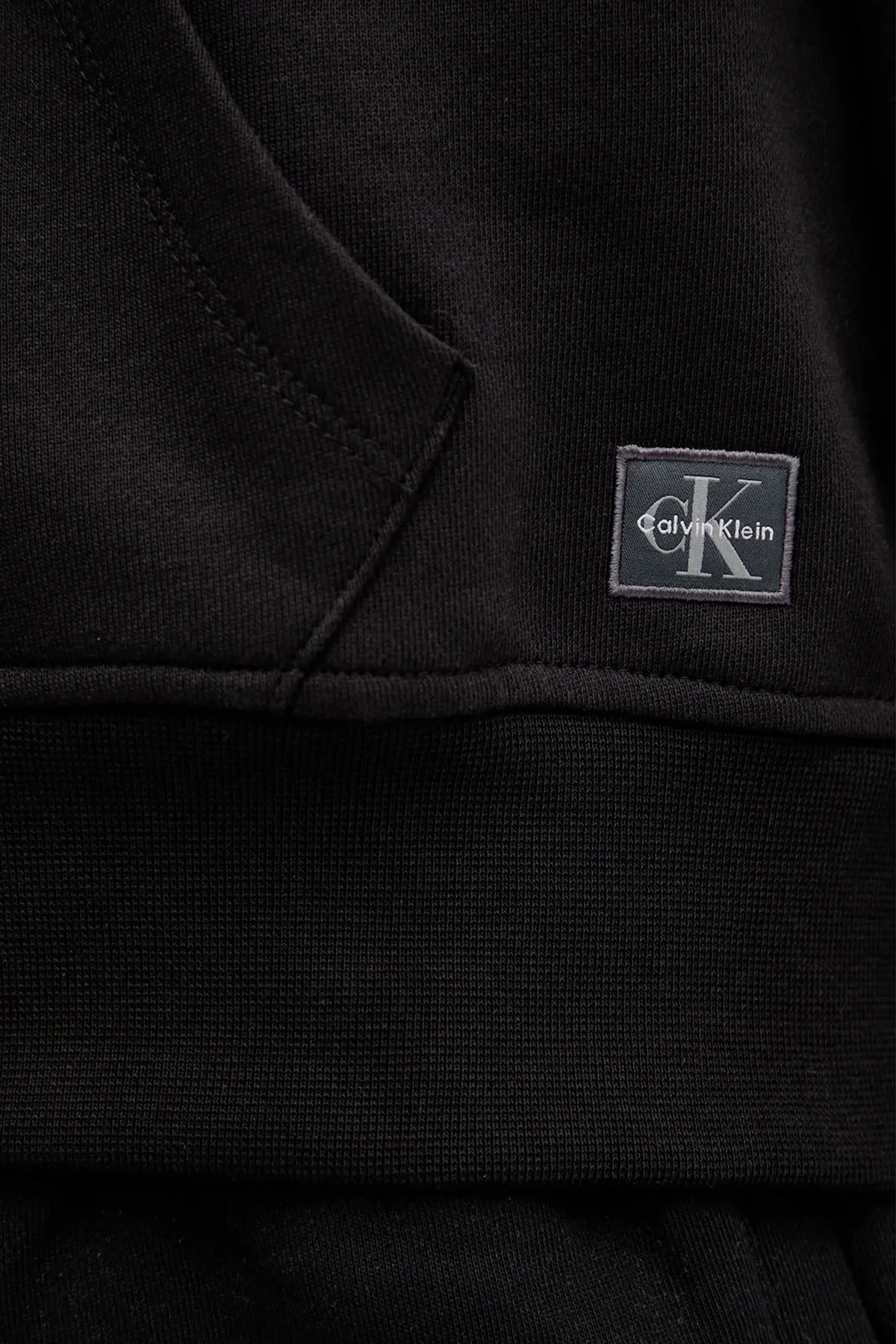 Calvin Klein Pamuklu Oversize Fit Kapüşonlu Crop LV047C216GUB1 Bayan Sweat LV047C216G UB1 SİYAH - 4
