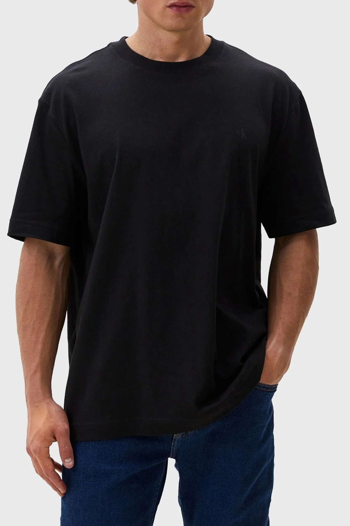 Calvin Klein Pamuklu Oversize J30J325691BEH Erkek T Shirt J30J325691 BEH SİYAH - 5