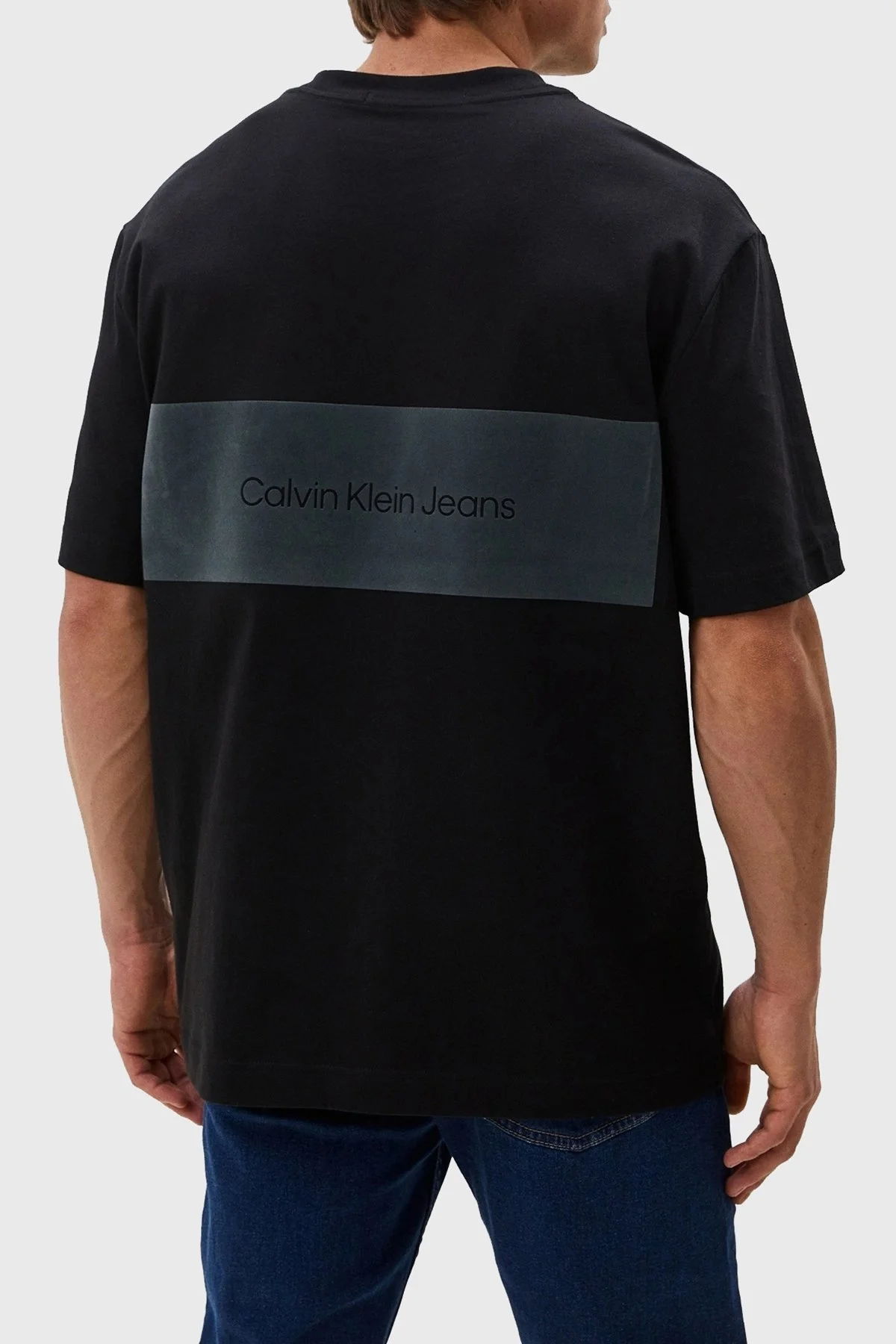 Calvin Klein Pamuklu Oversize J30J325691BEH Erkek T Shirt J30J325691 BEH SİYAH - 6