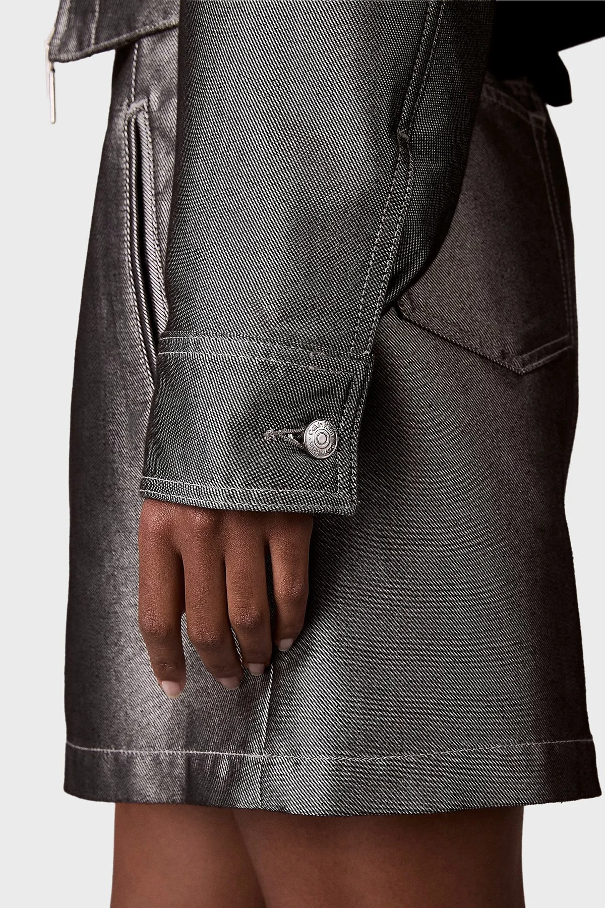 Calvin Klein Pamuklu Parlak Denim Bomber LV047E715G3UF Bayan Ceket LV047E715G 3UF MAVİ - 6