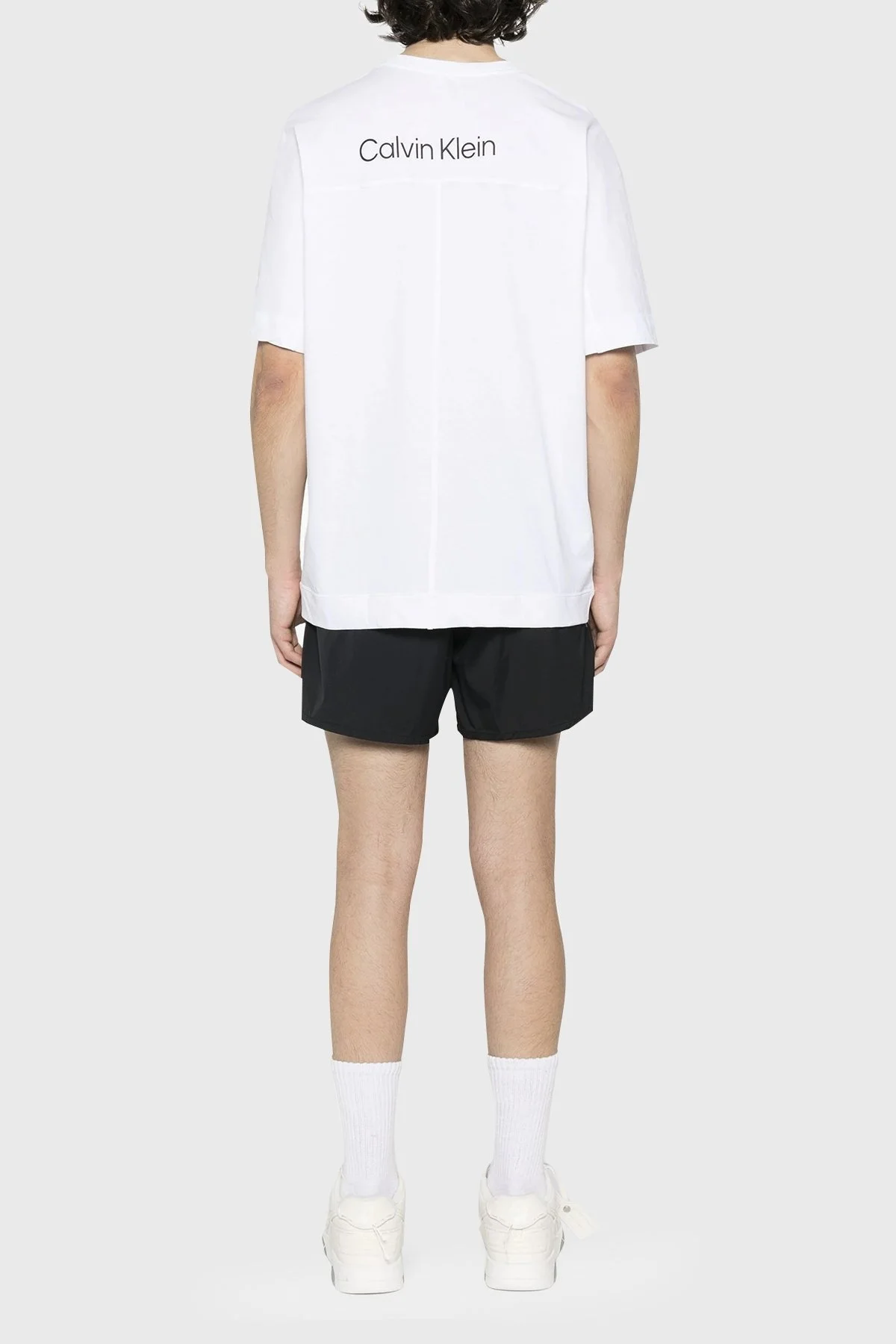 Calvin Klein Pamuklu Regular Fit Bisiklet Yaka 00GMS4K174YAA Erkek T Shirt 00GMS4K174 YAA BEYAZ - 7