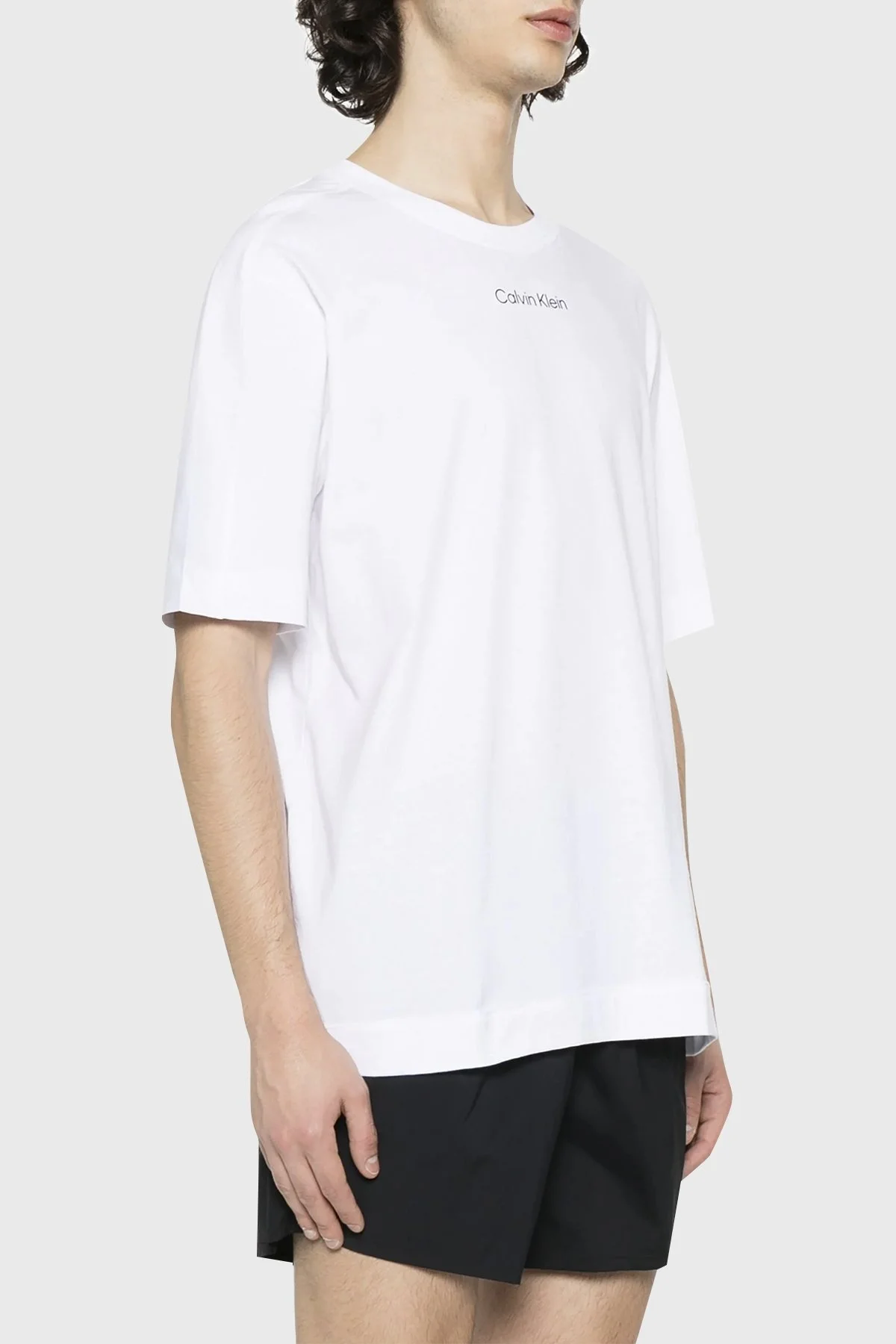 Calvin Klein Pamuklu Regular Fit Bisiklet Yaka 00GMS4K174YAA Erkek T Shirt 00GMS4K174 YAA BEYAZ - 8