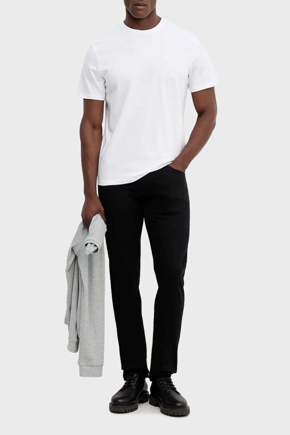 Calvin Klein Pamuklu Regular Fit Bisiklet Yaka 2 Pack LV04RD001G3GE Erkek T Shirt LV04RD001G 3GE SİYAH-BEYAZ - 9