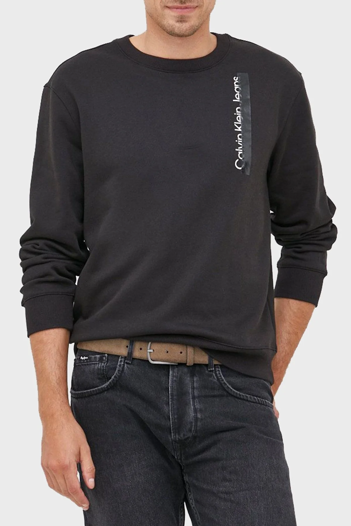 Calvin Klein Pamuklu Regular Fit Bisiklet Yaka Erkek Sweat J30J322210 BEH SİYAH - 1