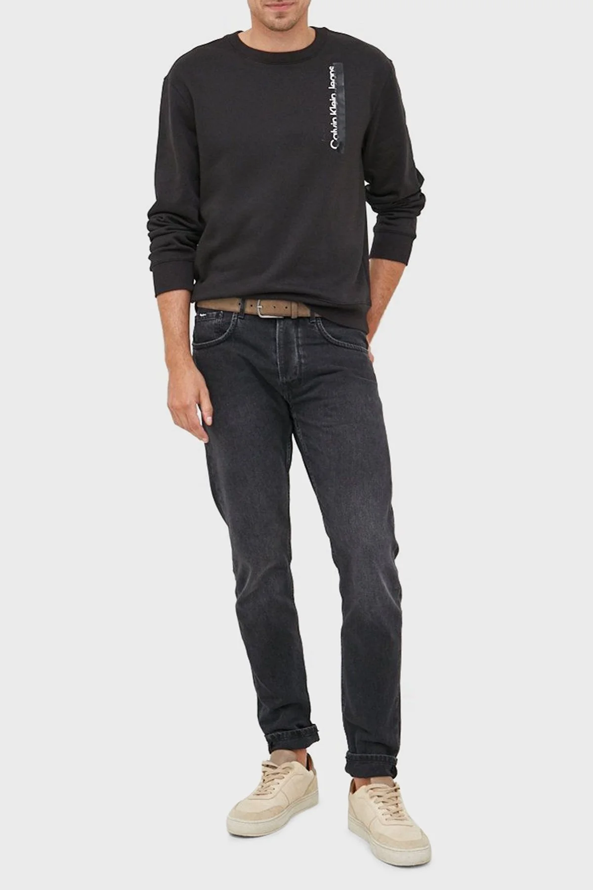 Calvin Klein Pamuklu Regular Fit Bisiklet Yaka Erkek Sweat J30J322210 BEH SİYAH - 3