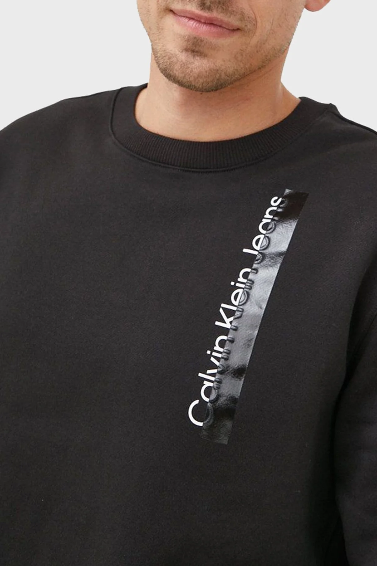 Calvin Klein Pamuklu Regular Fit Bisiklet Yaka Erkek Sweat J30J322210 BEH SİYAH - 5